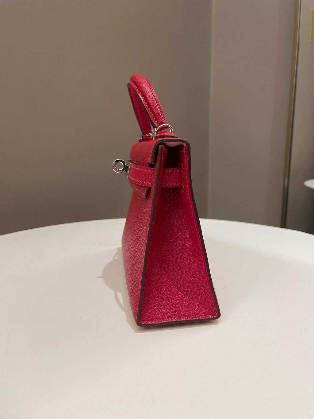 Hermes Mini Kelly 20 Rouge Casaque / Pink ChÃƒÆ’Ã‚Â¨vre