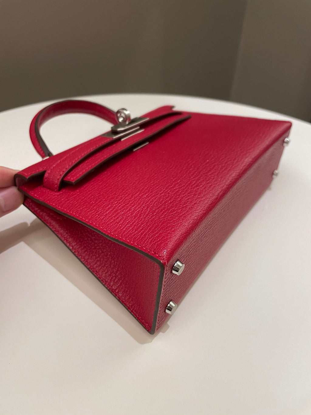 Hermes Mini Kelly 20 Rouge Casaque / Pink ChÃƒÆ’Ã‚Â¨vre