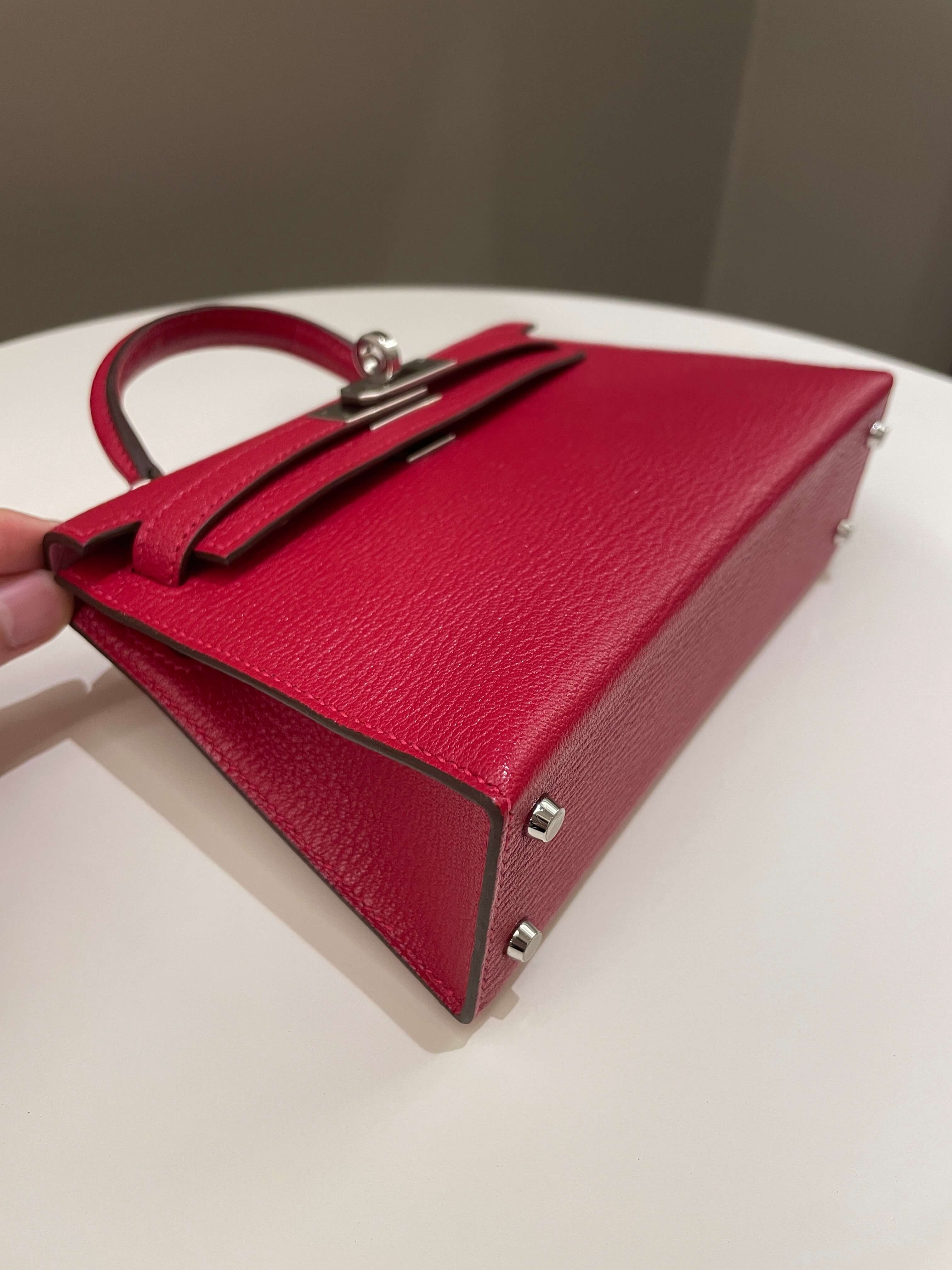 Hermes Mini Kelly 20 Rouge Casaque / Pink ChÃƒÆ’Ã‚Â¨vre