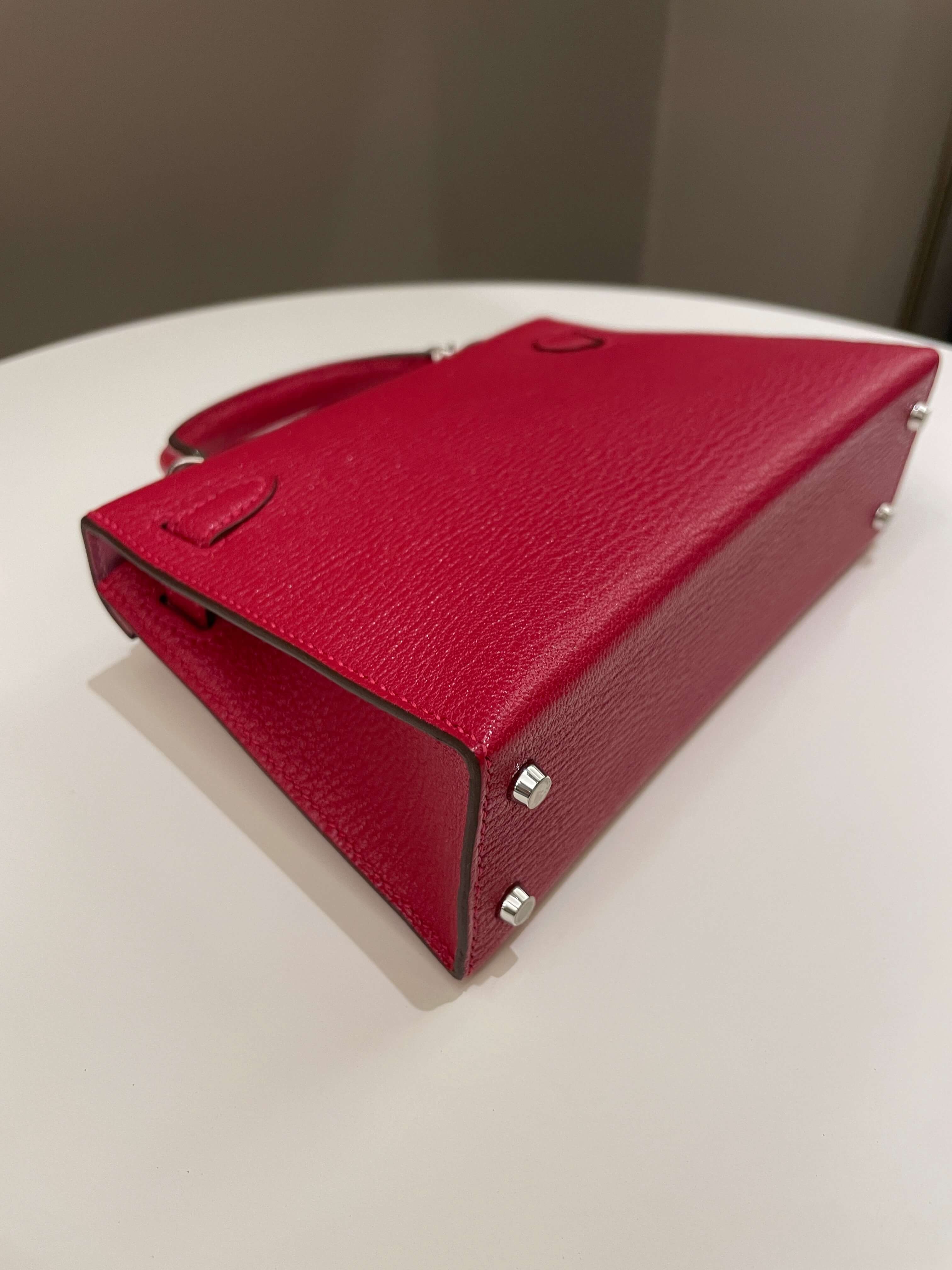 Hermes Mini Kelly 20 Rouge Casaque / Pink ChÃƒÆ’Ã‚Â¨vre