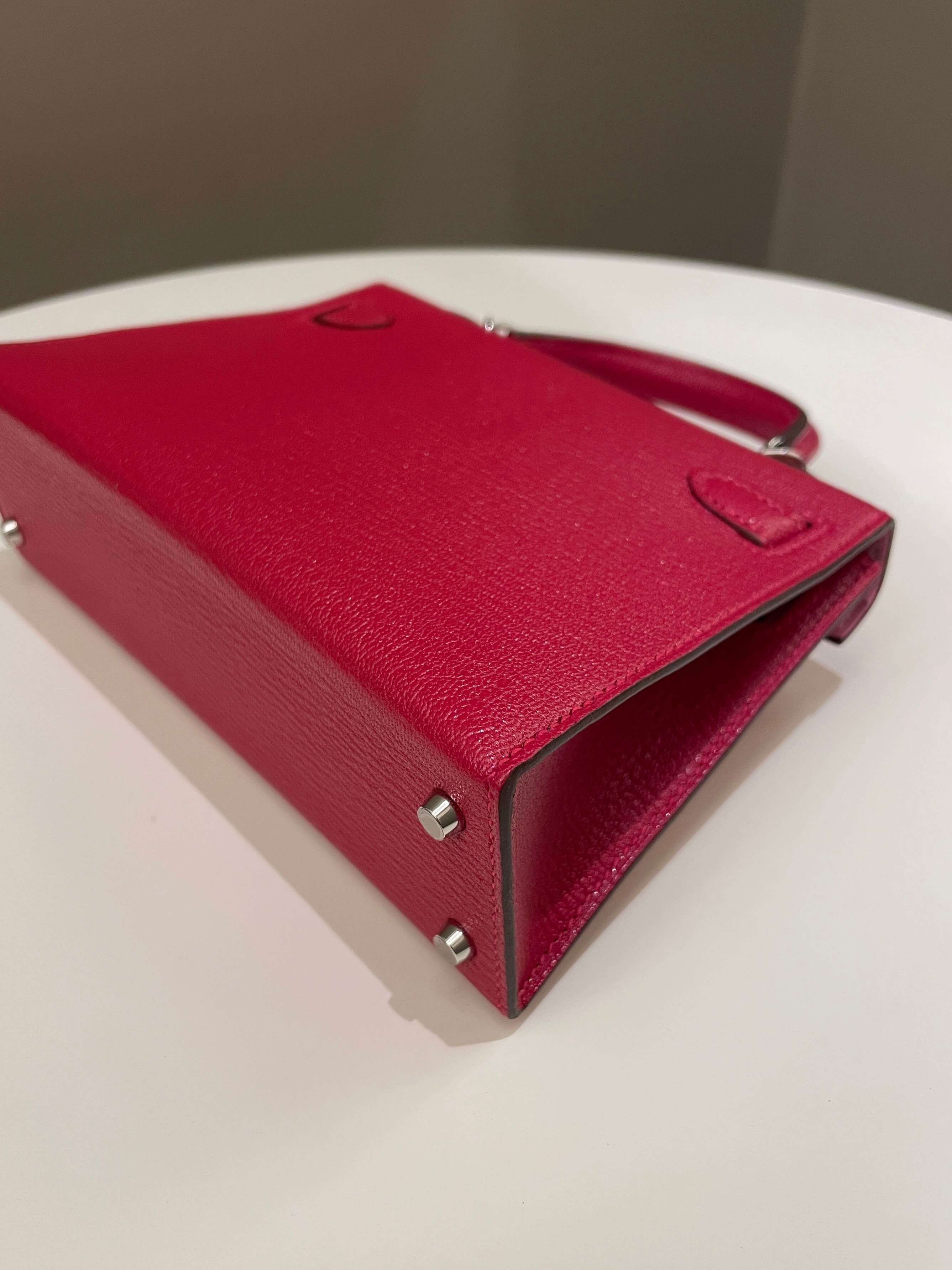 Hermes Mini Kelly 20 Rouge Casaque / Pink ChÃƒÆ’Ã‚Â¨vre