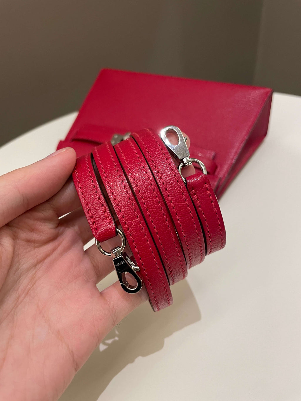Hermes Mini Kelly 20 Rouge Casaque / Pink ChÃƒÆ’Ã‚Â¨vre