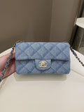 Chanel Classic Quilted Mini Rectangular Blue Denim