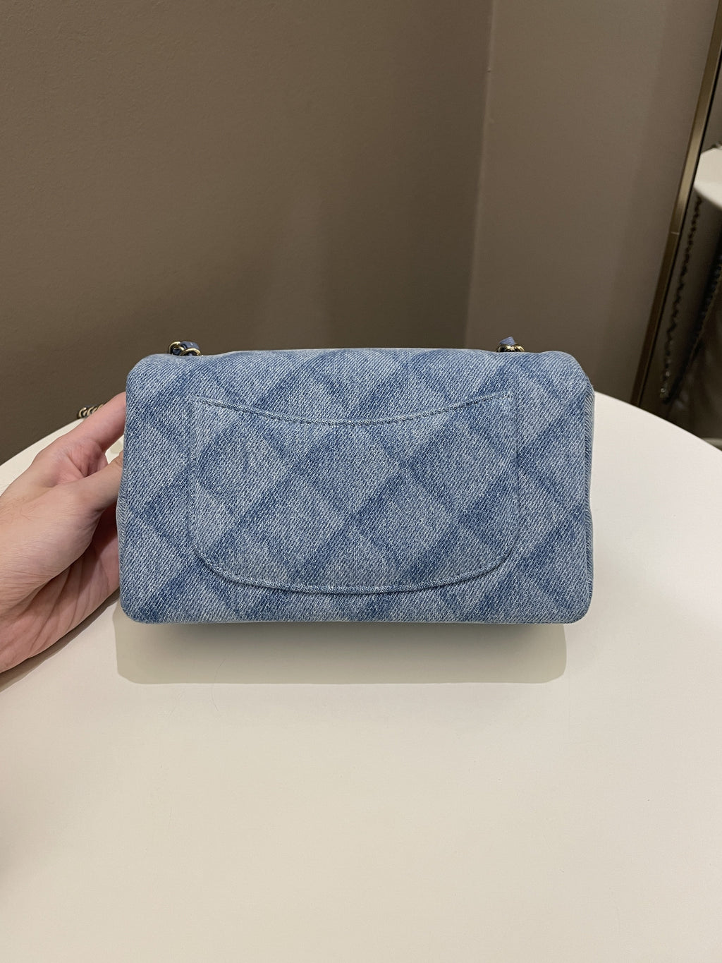Chanel Classic Quilted Mini Rectangular Blue Denim