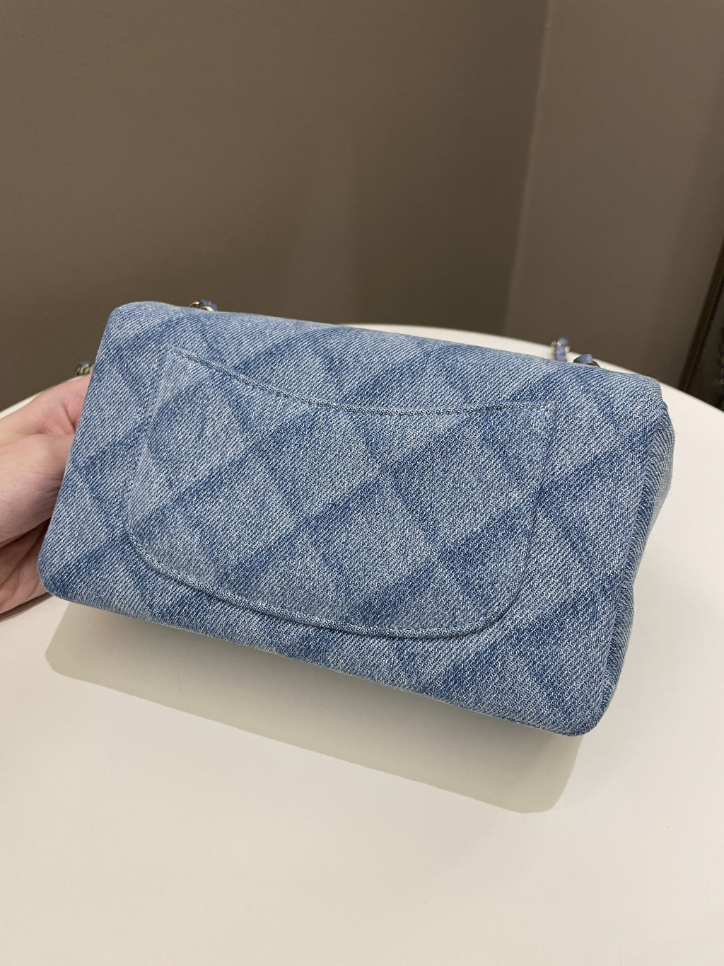 Chanel Classic Quilted Mini Rectangular Blue Denim