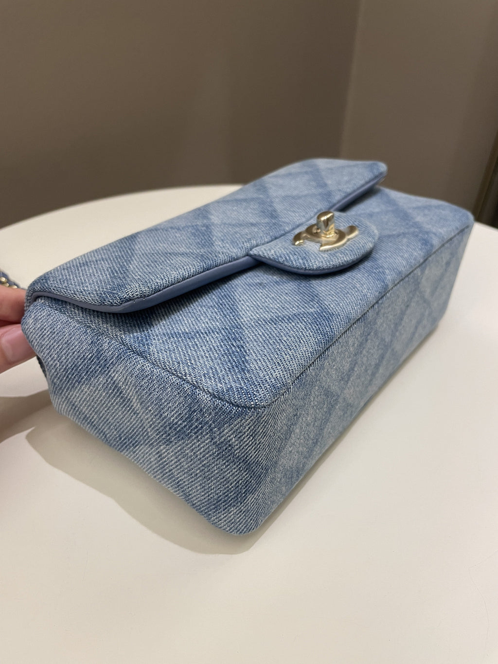 Chanel Classic Quilted Mini Rectangular Blue Denim