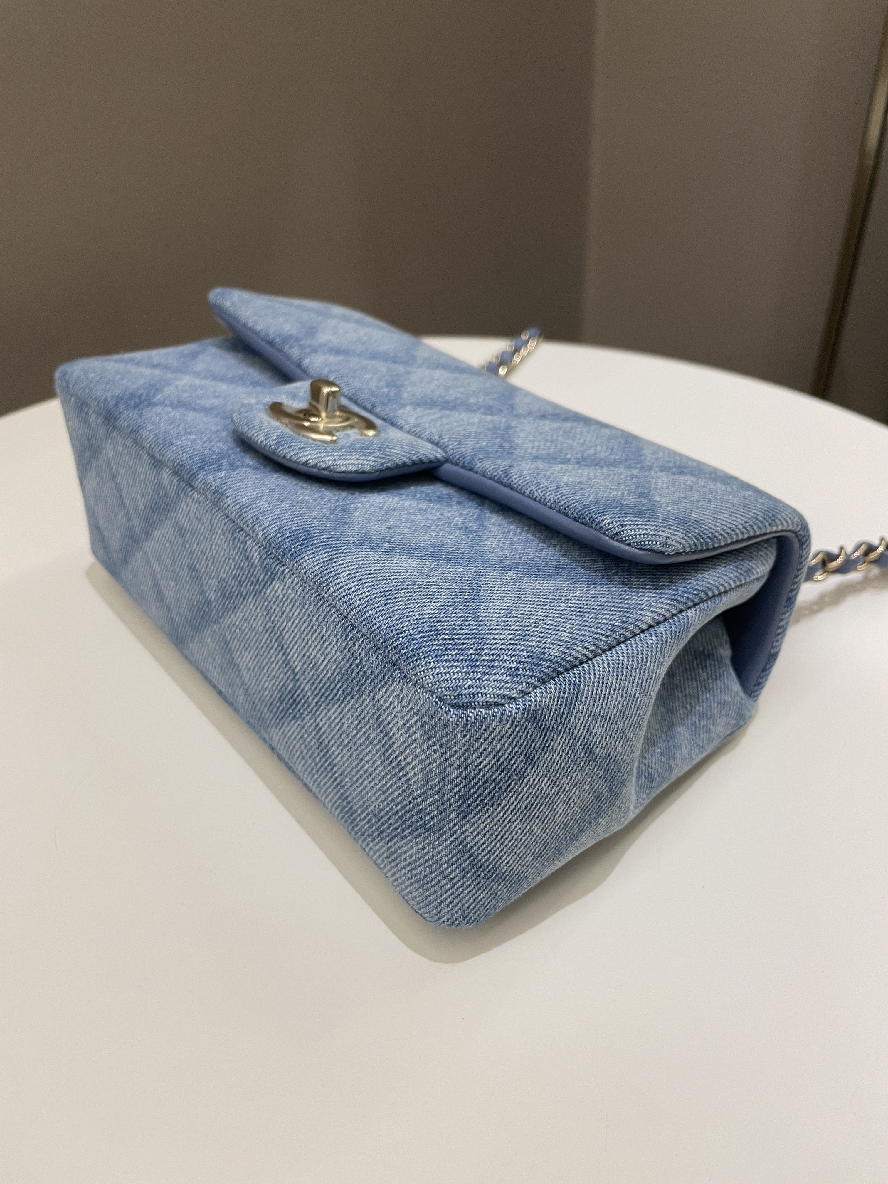 Chanel Classic Quilted Mini Rectangular Blue Denim
