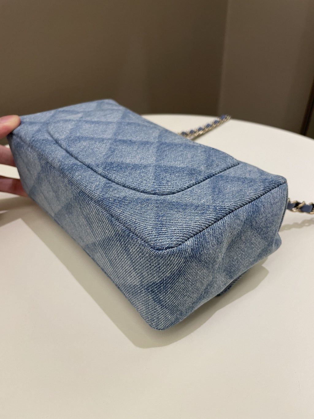 Chanel Classic Quilted Mini Rectangular Blue Denim