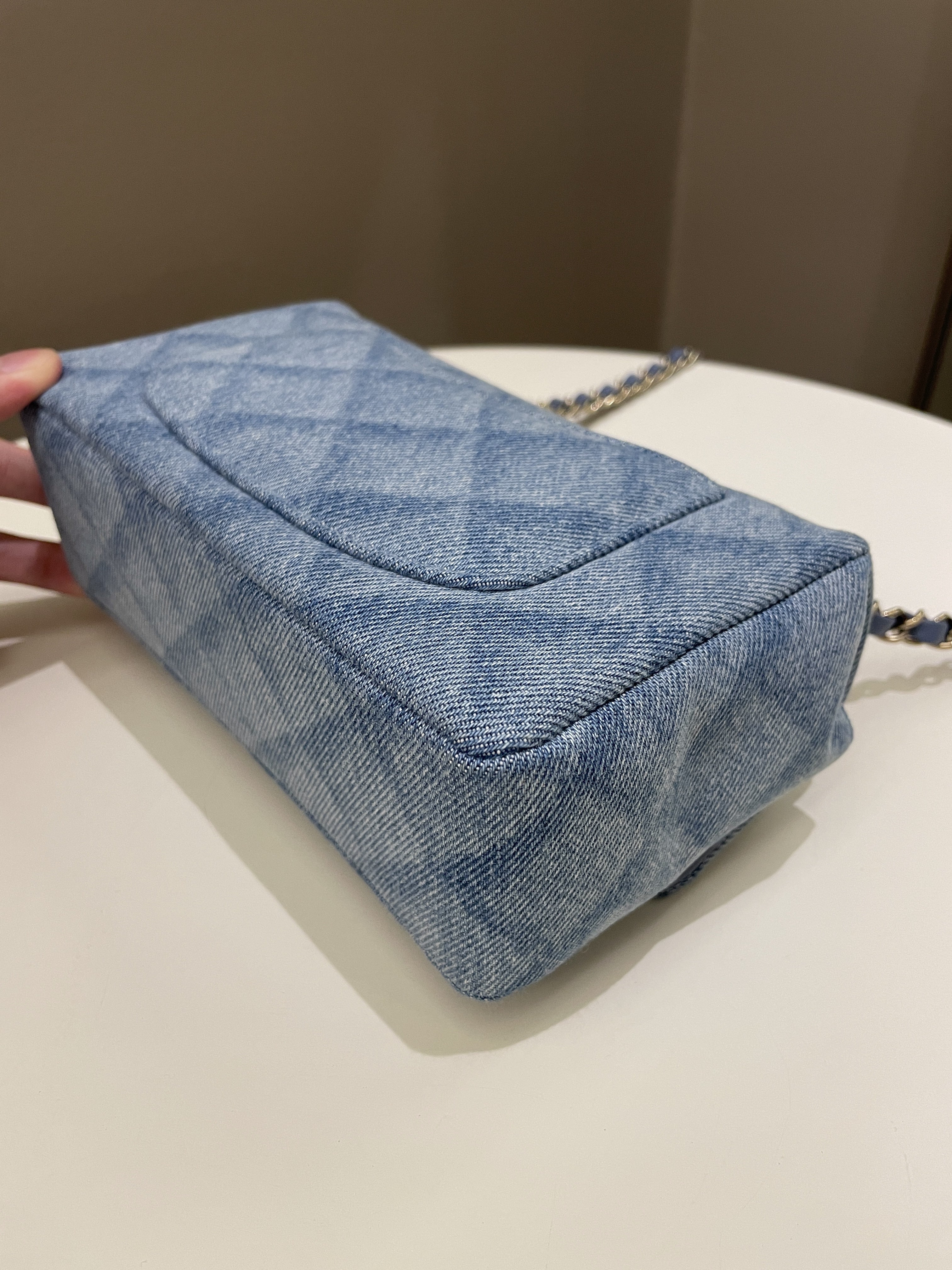 Chanel Classic Quilted Mini Rectangular Blue Denim