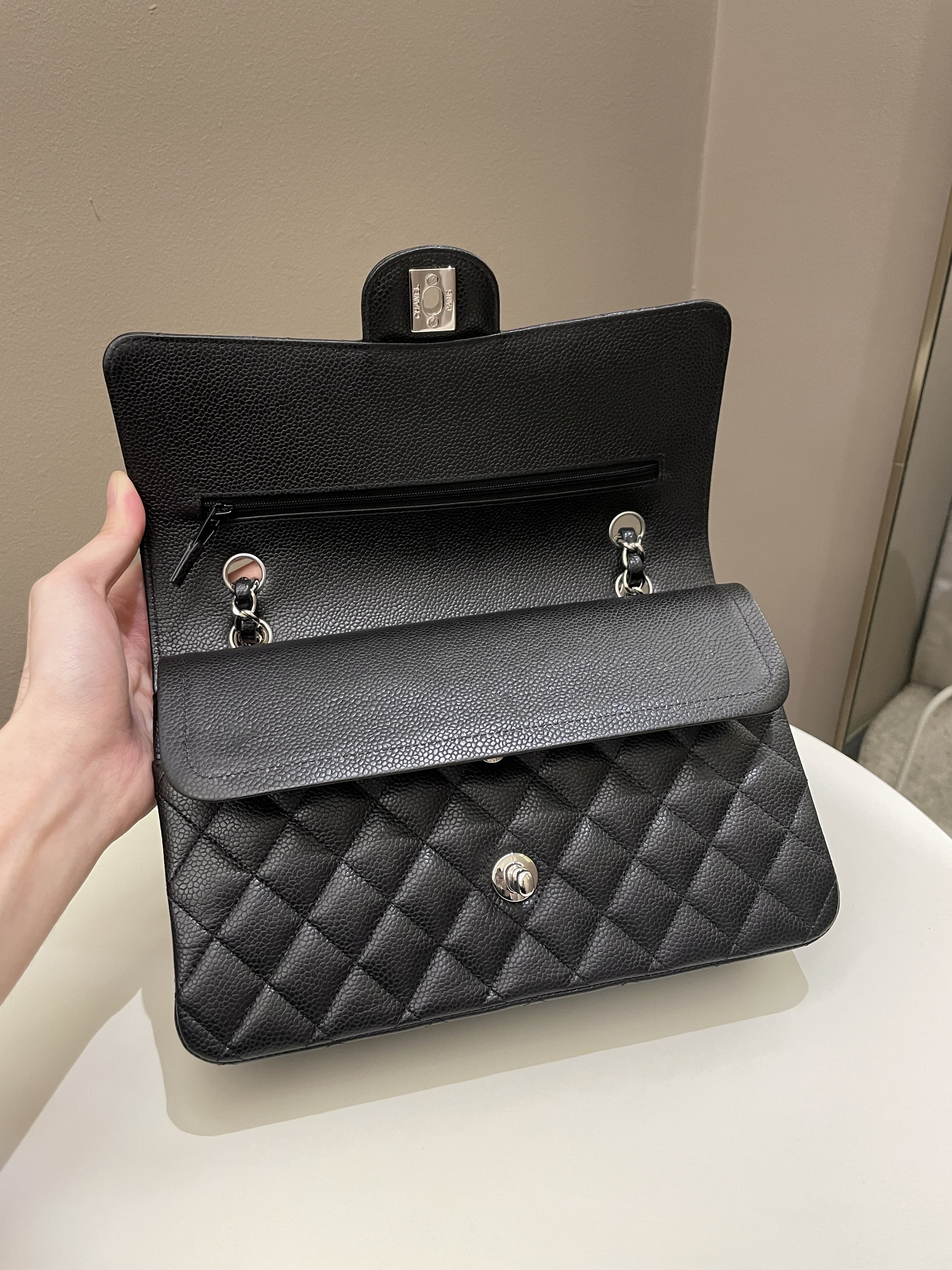 Chanel Classic Quilted Medium Double Flap Black Caviar