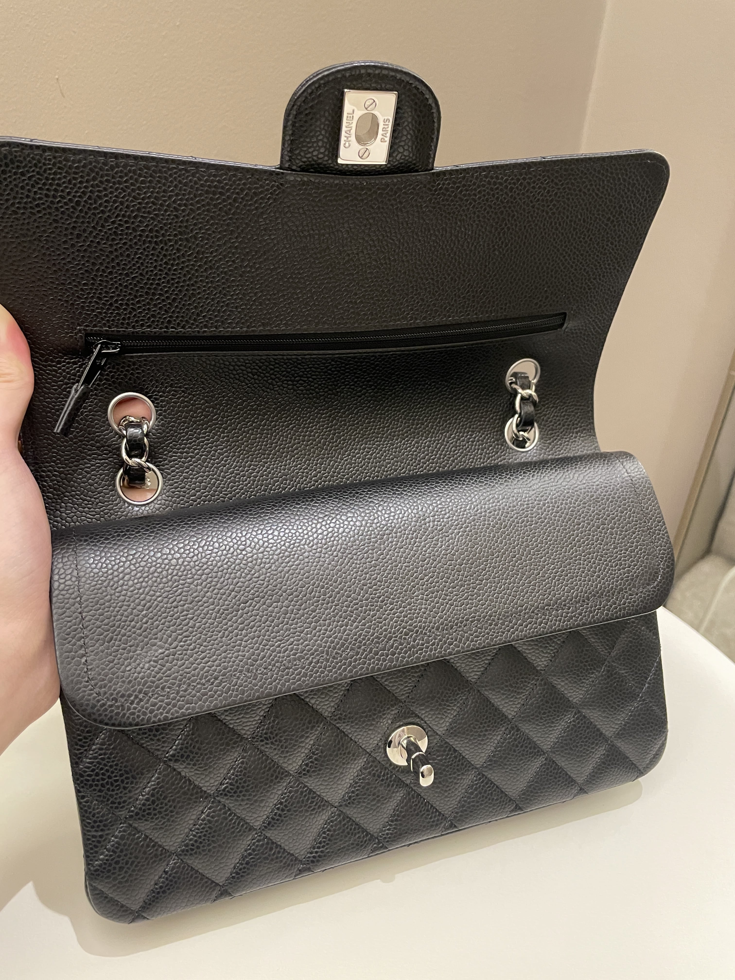 Chanel Classic Quilted Medium Double Flap Black Caviar