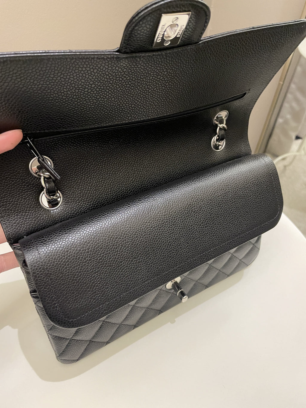 Chanel Classic Quilted Medium Double Flap Black Caviar