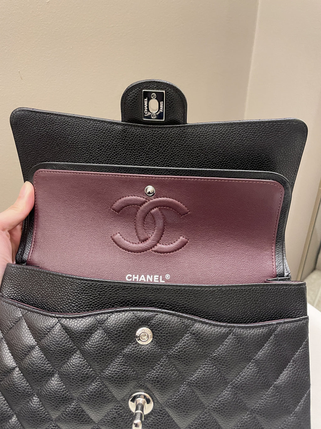 Chanel Classic Quilted Medium Double Flap Black Caviar