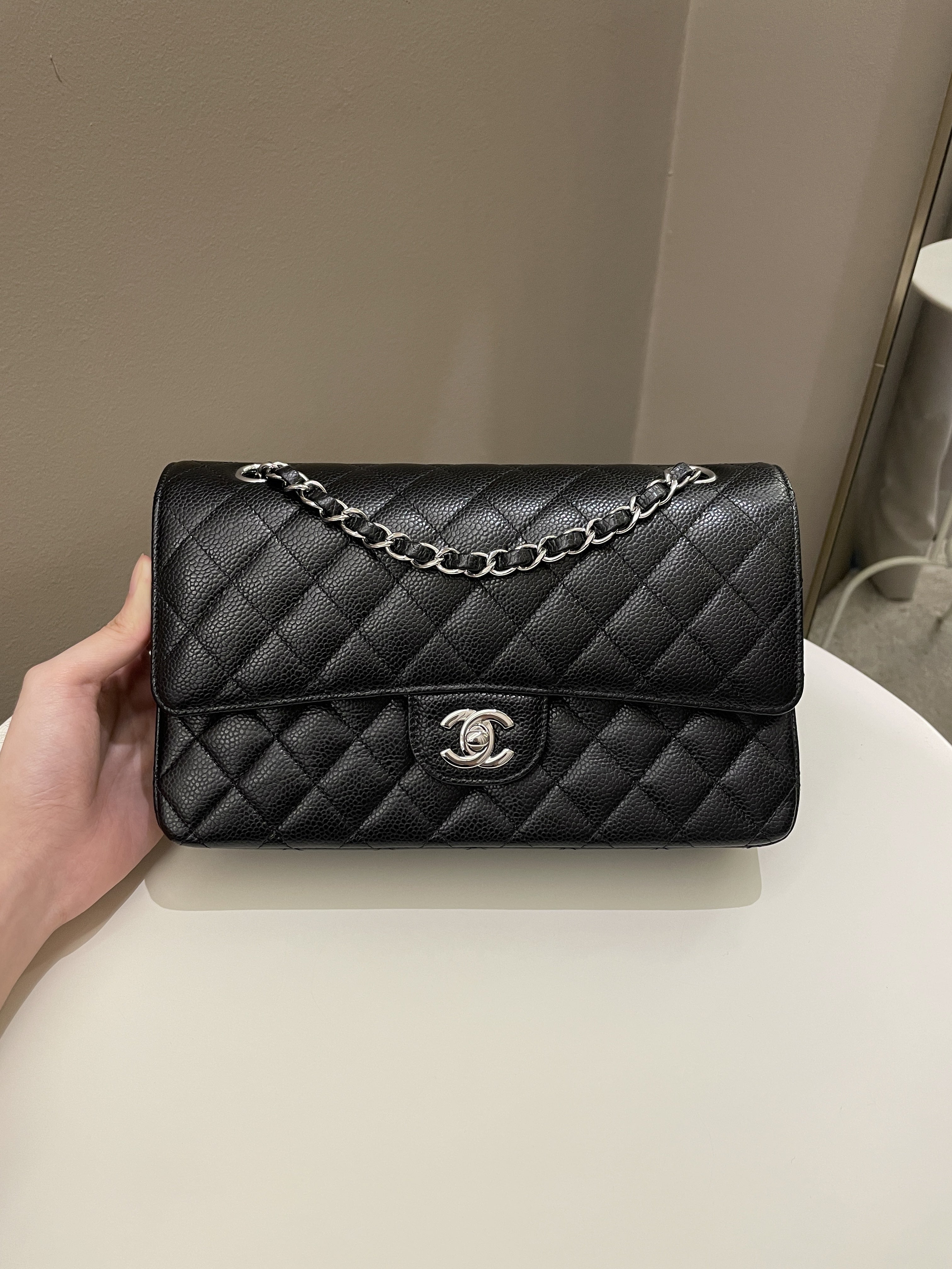 Chanel Classic Quilted Medium Double Flap Black Caviar