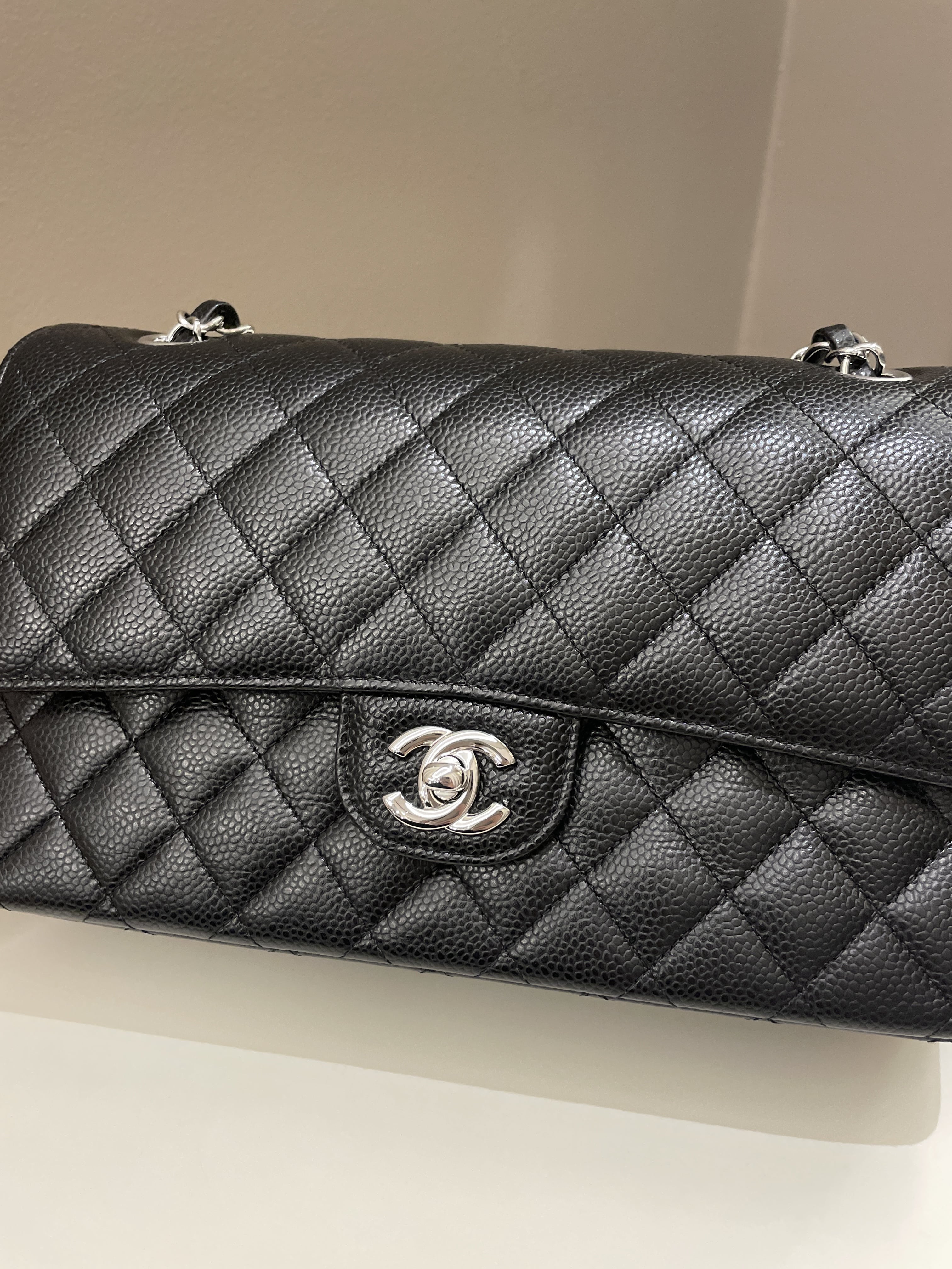 Chanel Classic Quilted Medium Double Flap Black Caviar