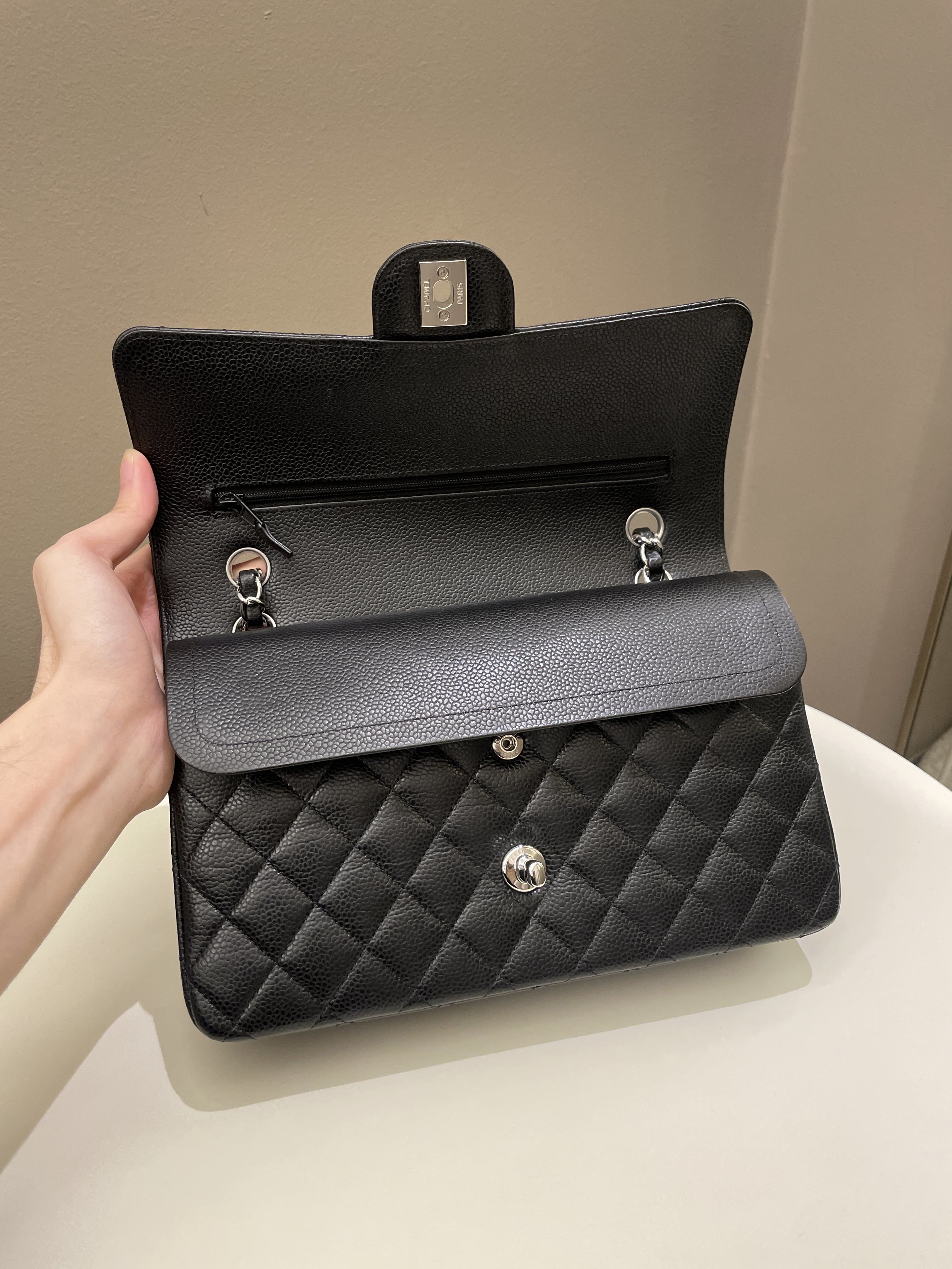 Chanel Classic Quilted Medium Double Flap Black Caviar