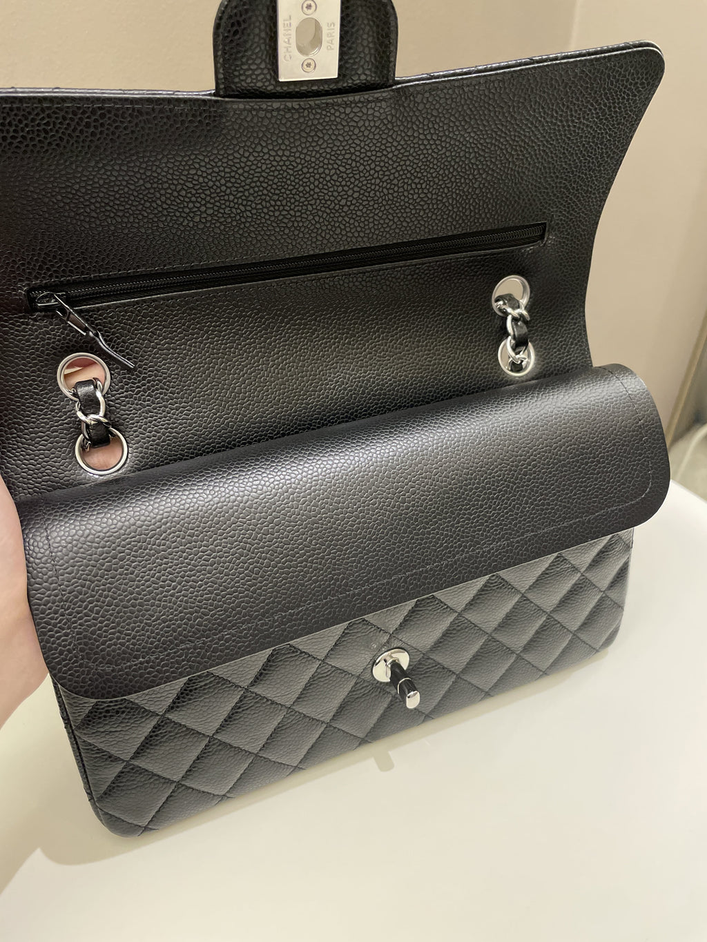 Chanel Classic Quilted Medium Double Flap Black Caviar