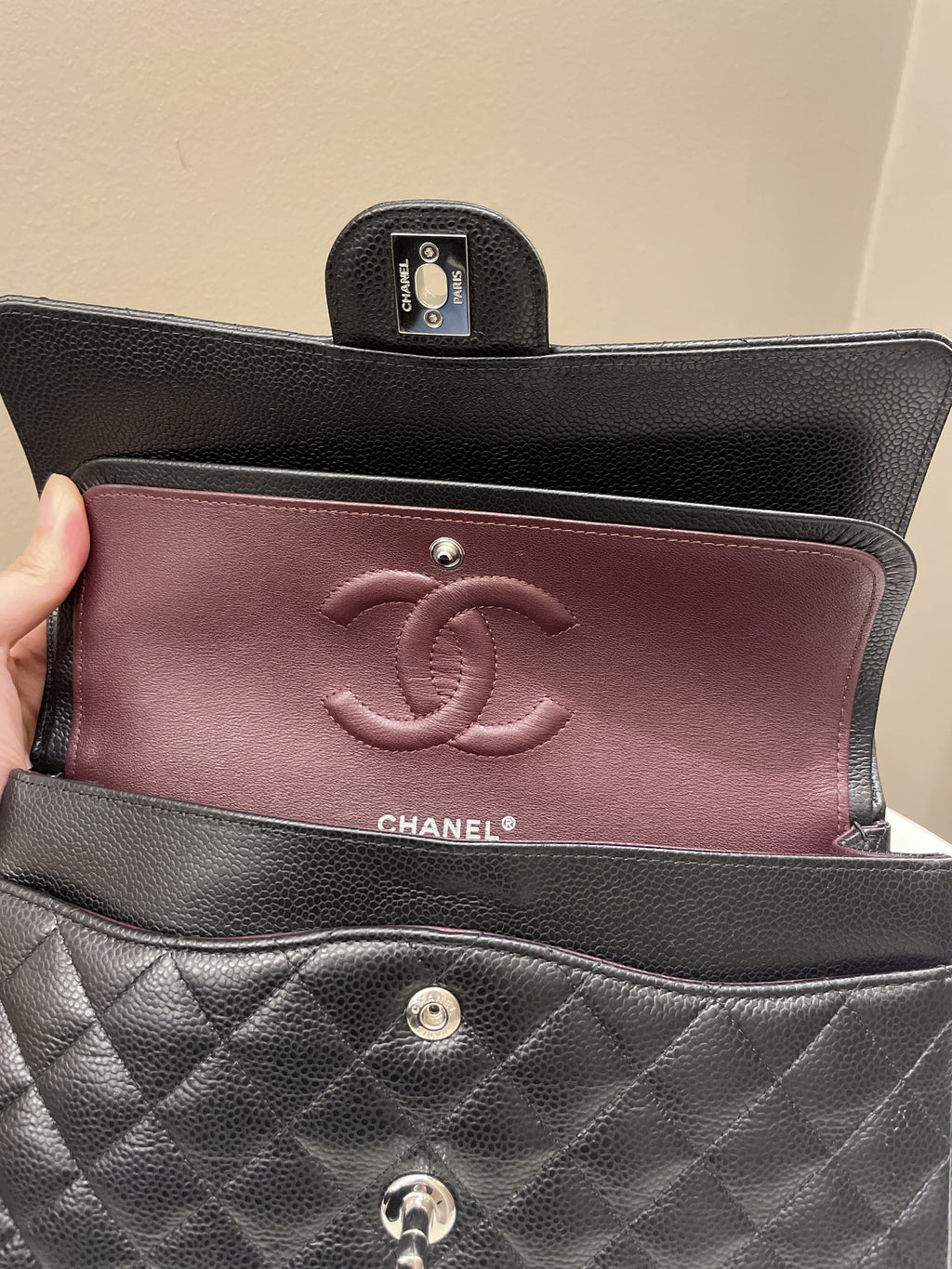 Chanel Classic Quilted Medium Double Flap Black Caviar