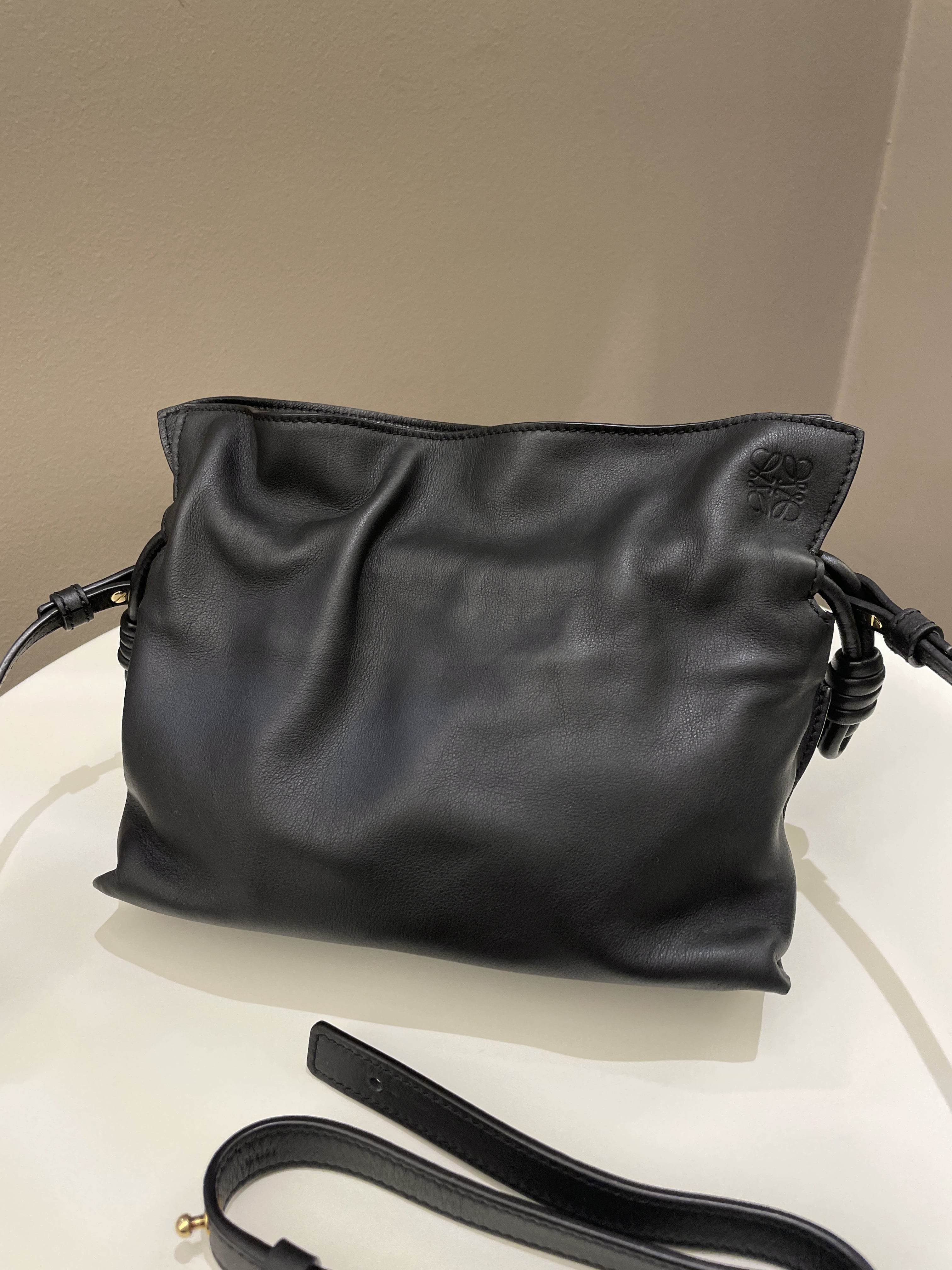 Loewe Mini Flamenco Knot Clutch + Strap Black