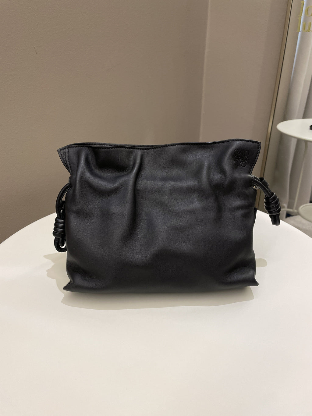 Loewe Mini Flamenco Knot Clutch + Strap Black
