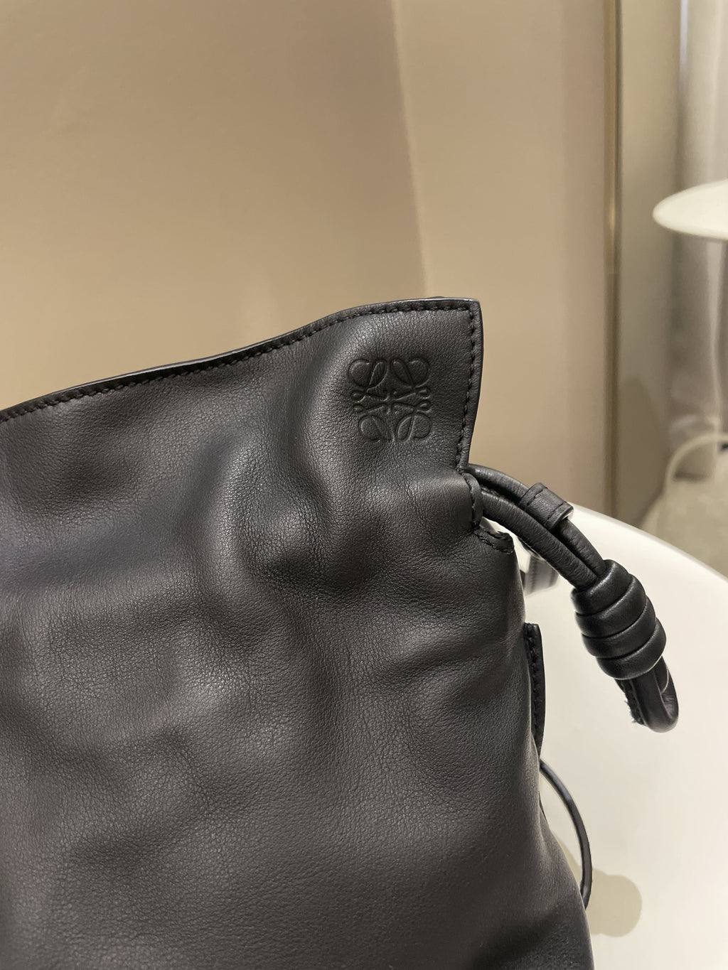 Loewe Mini Flamenco Knot Clutch + Strap Black