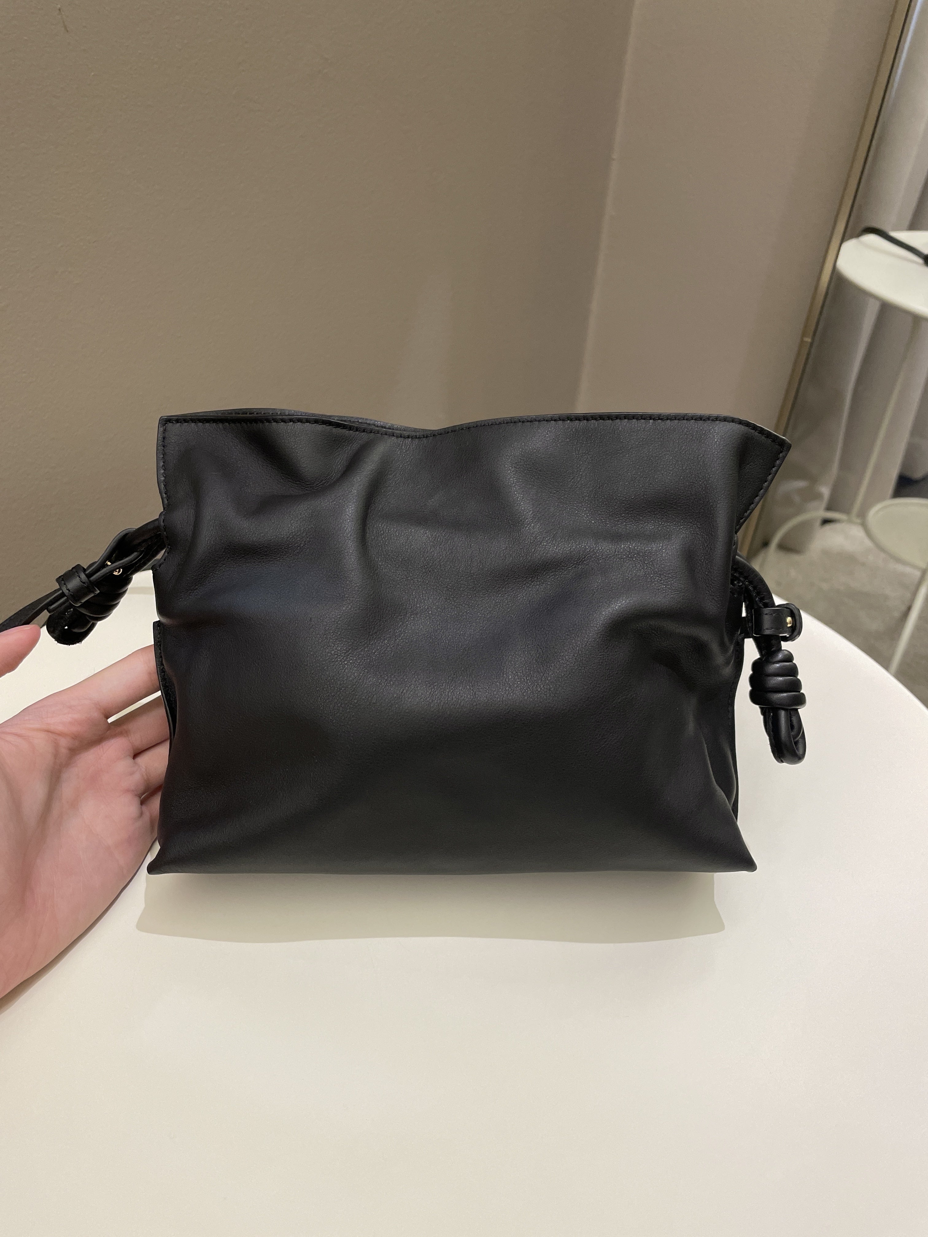 Loewe Mini Flamenco Knot Clutch + Strap Black