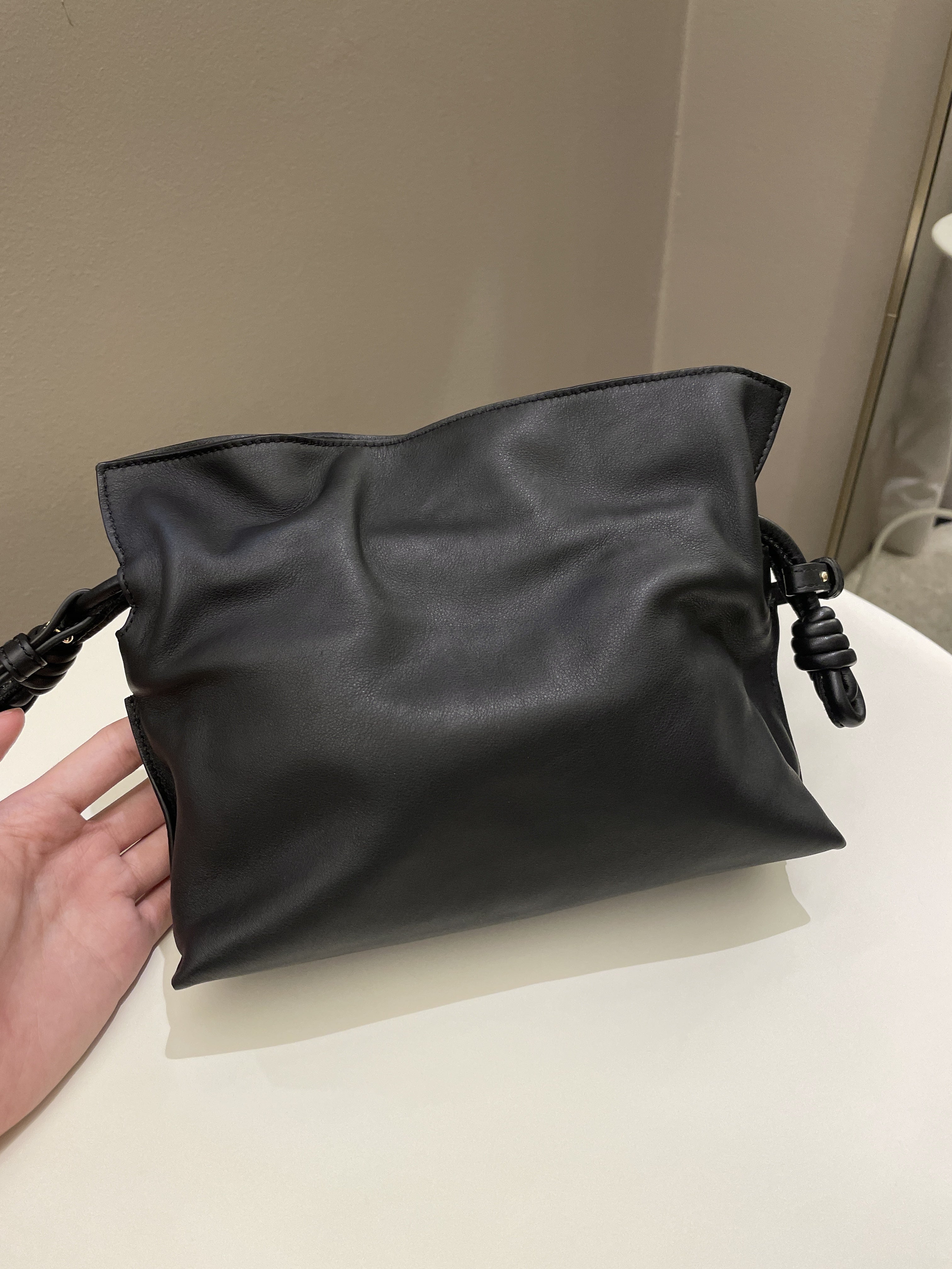 Loewe Mini Flamenco Knot Clutch + Strap Black