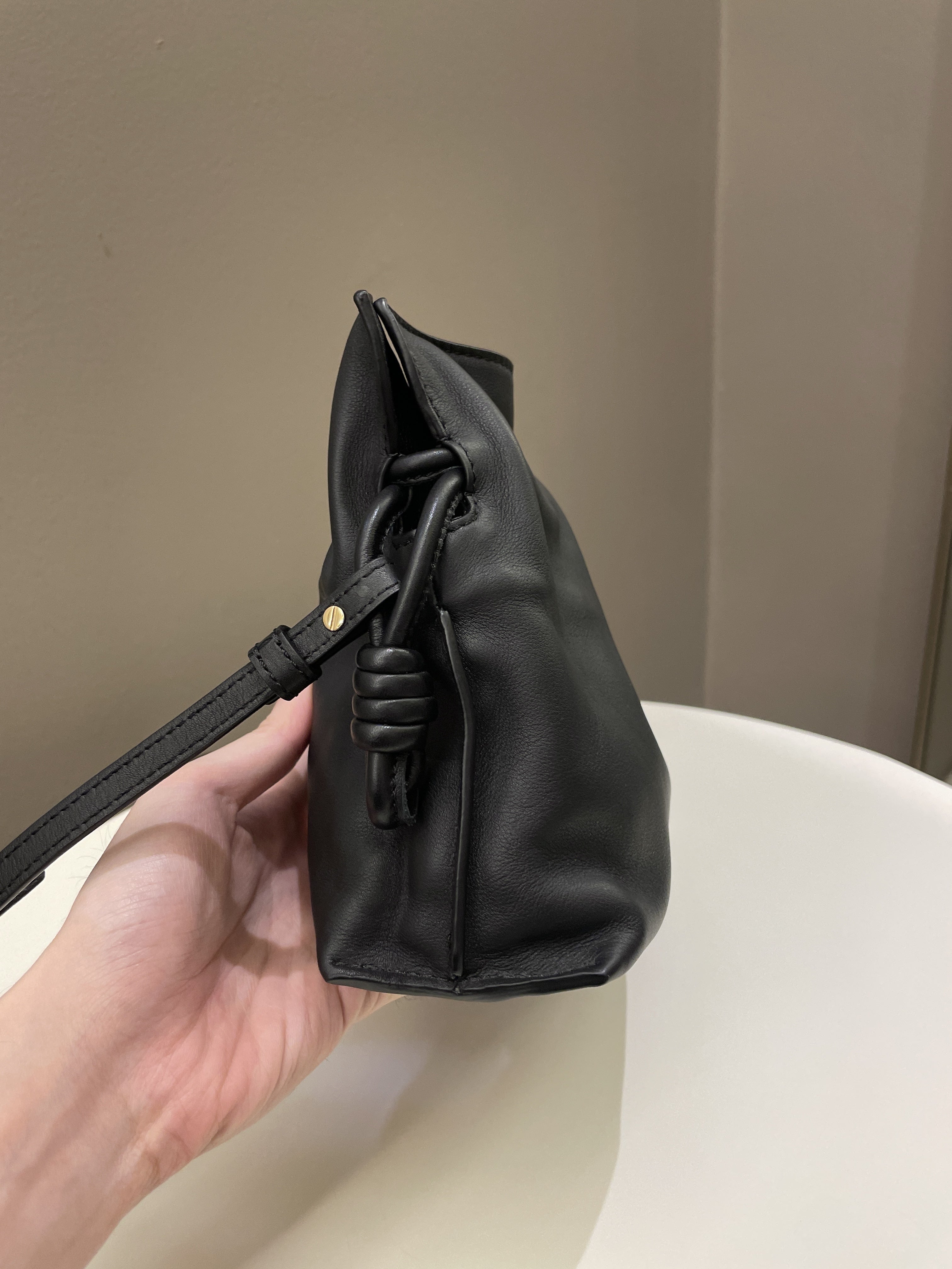 Loewe Mini Flamenco Knot Clutch + Strap Black