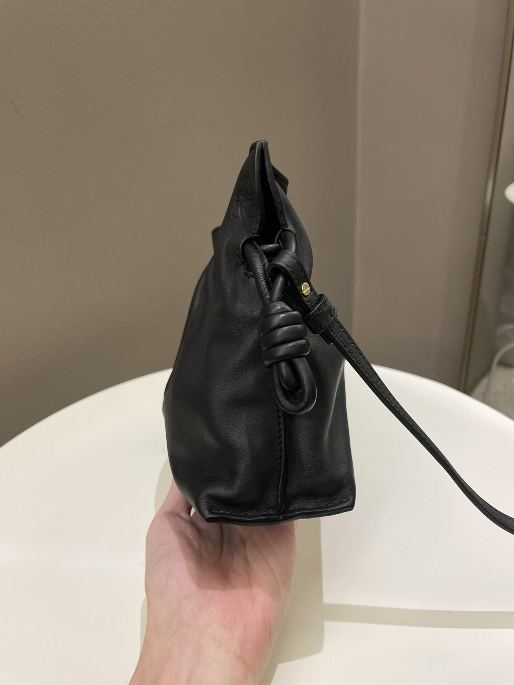Loewe Mini Flamenco Knot Clutch + Strap Black