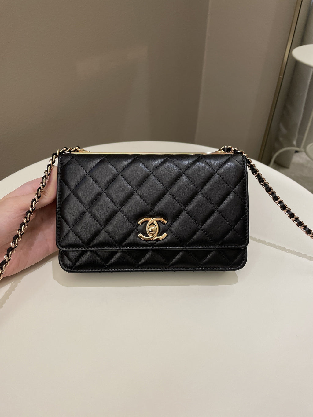Chanel Trendy CC Wallet On Chain Black Lambskin