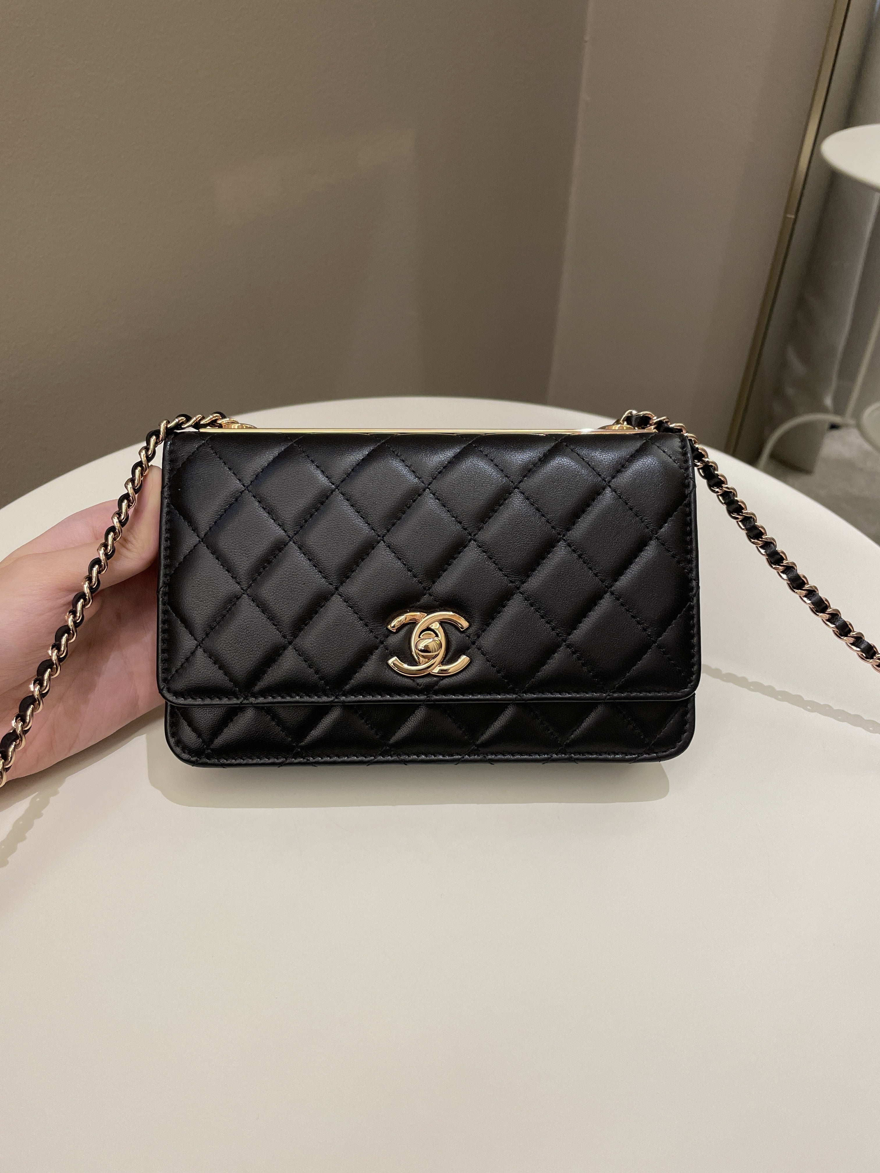 Chanel Trendy CC Wallet On Chain Black Lambskin