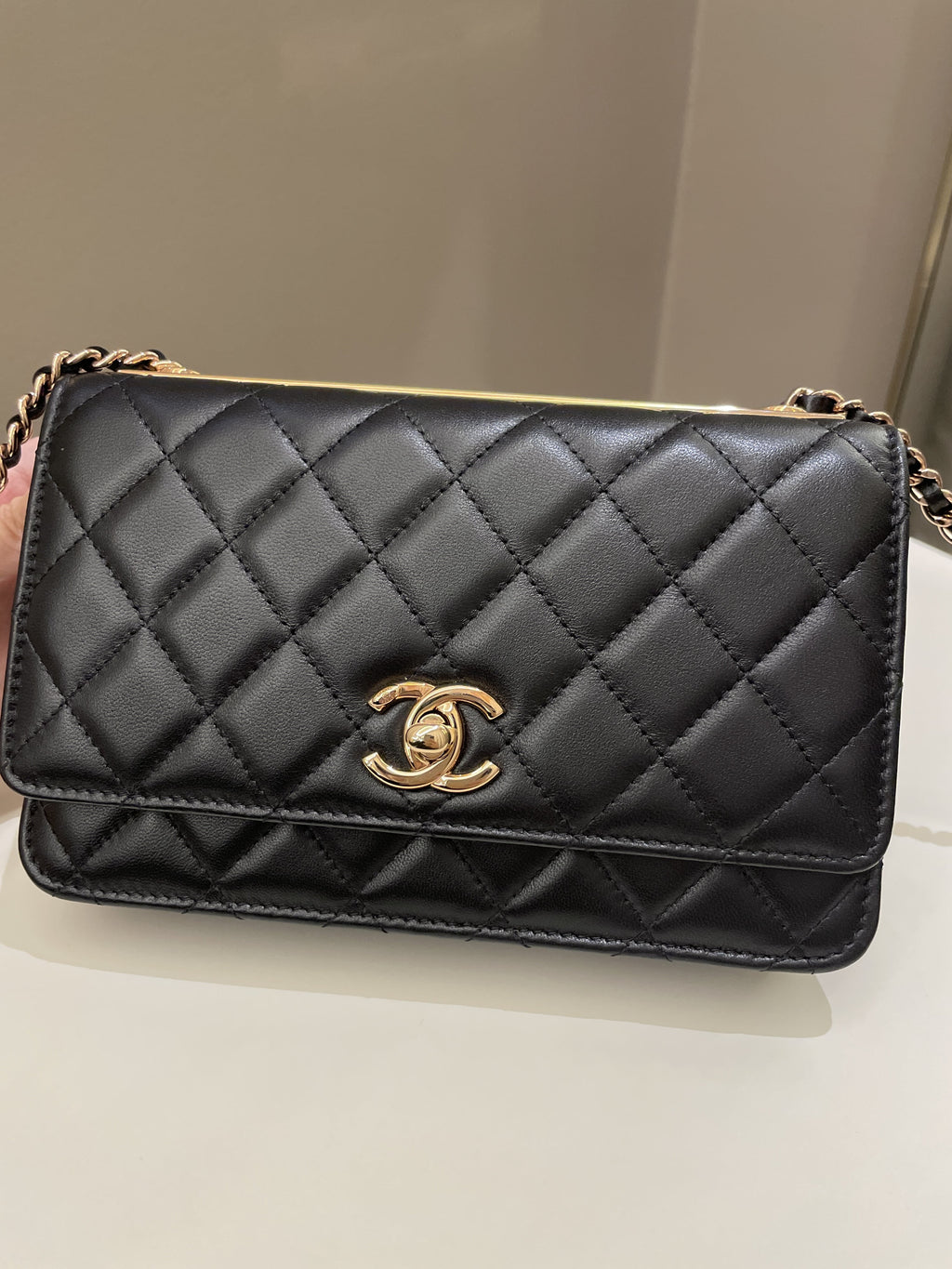 Chanel Trendy CC Wallet On Chain Black Lambskin