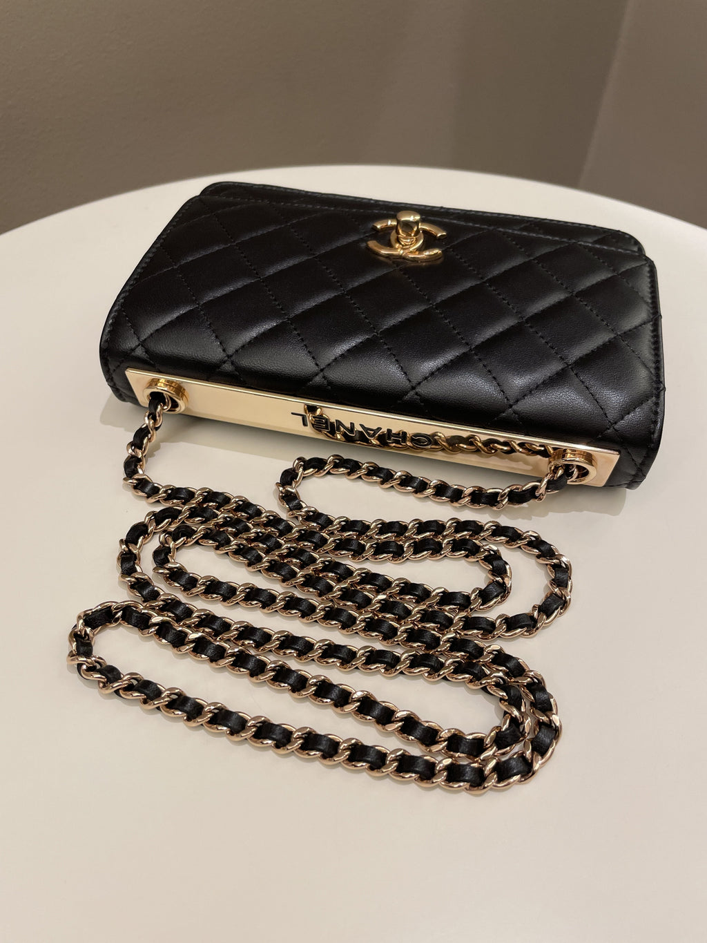 Chanel Trendy CC Wallet On Chain Black Lambskin