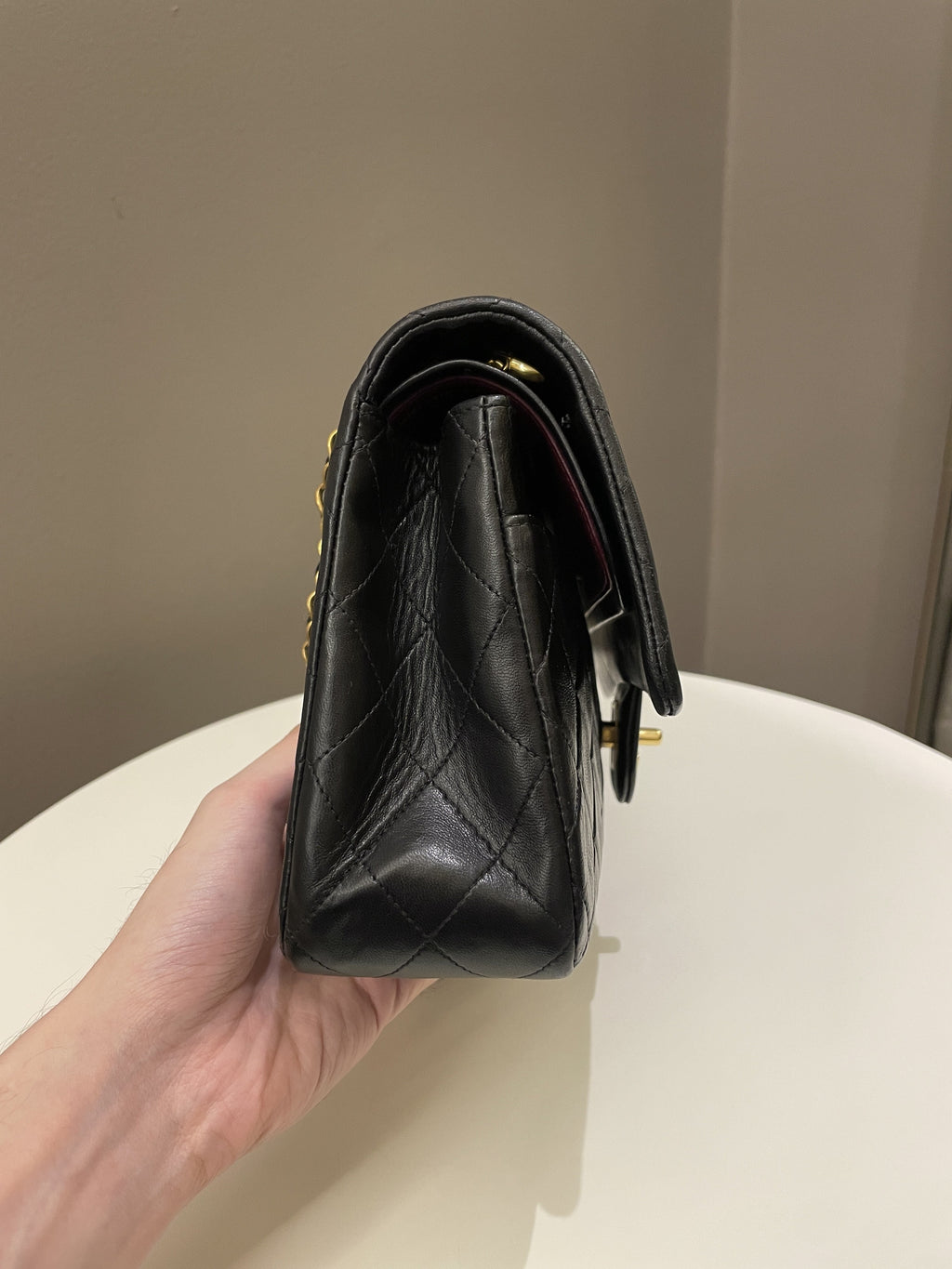 Chanel Vintage Classic Quilted Medium Double Flap Black Lambskin