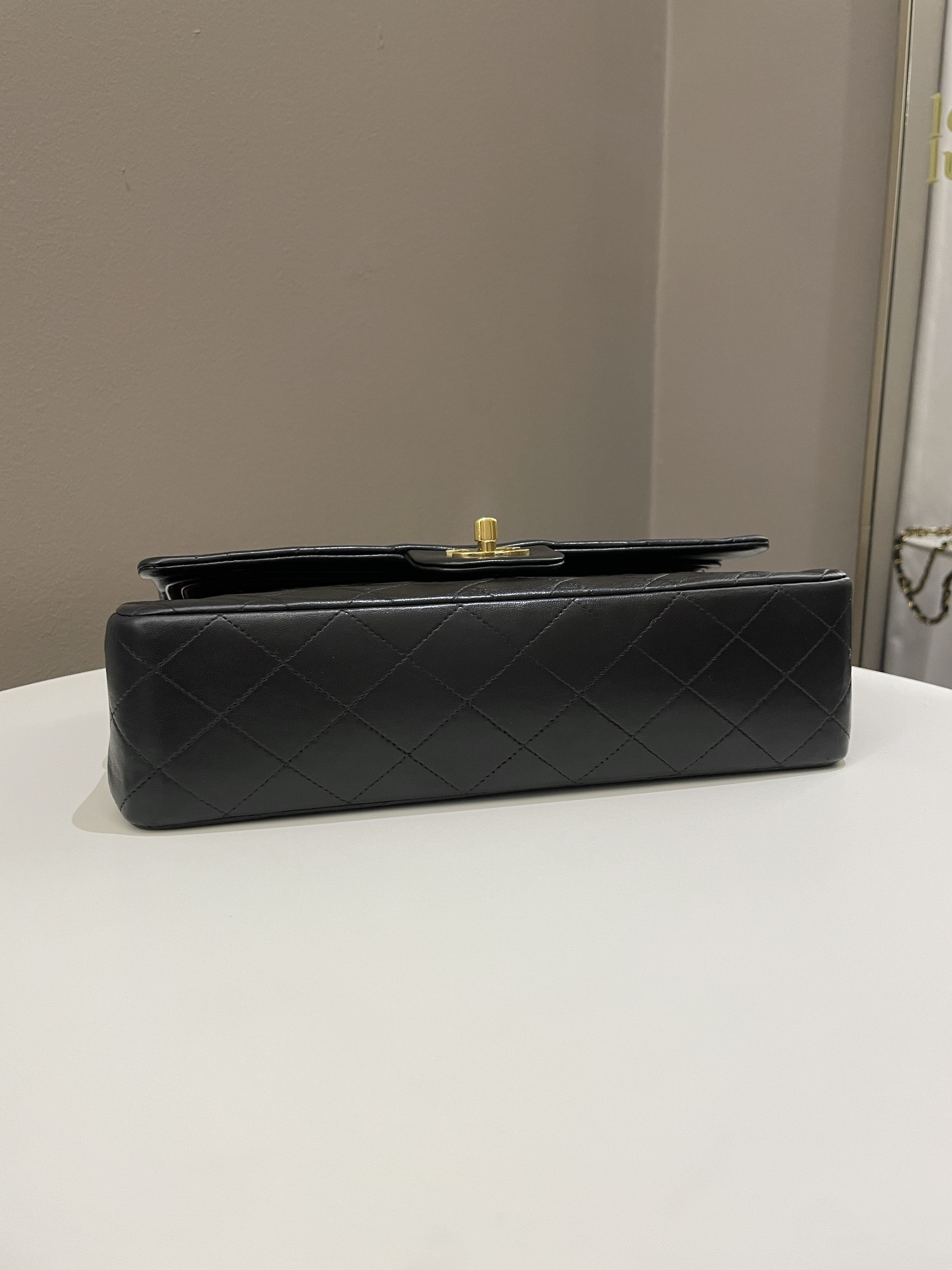 Chanel Vintage Classic Quilted Medium Double Flap Black Lambskin