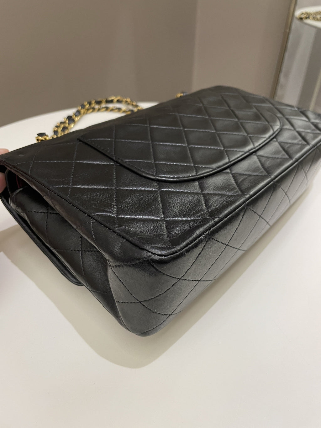 Chanel Vintage Classic Quilted Medium Double Flap Black Lambskin