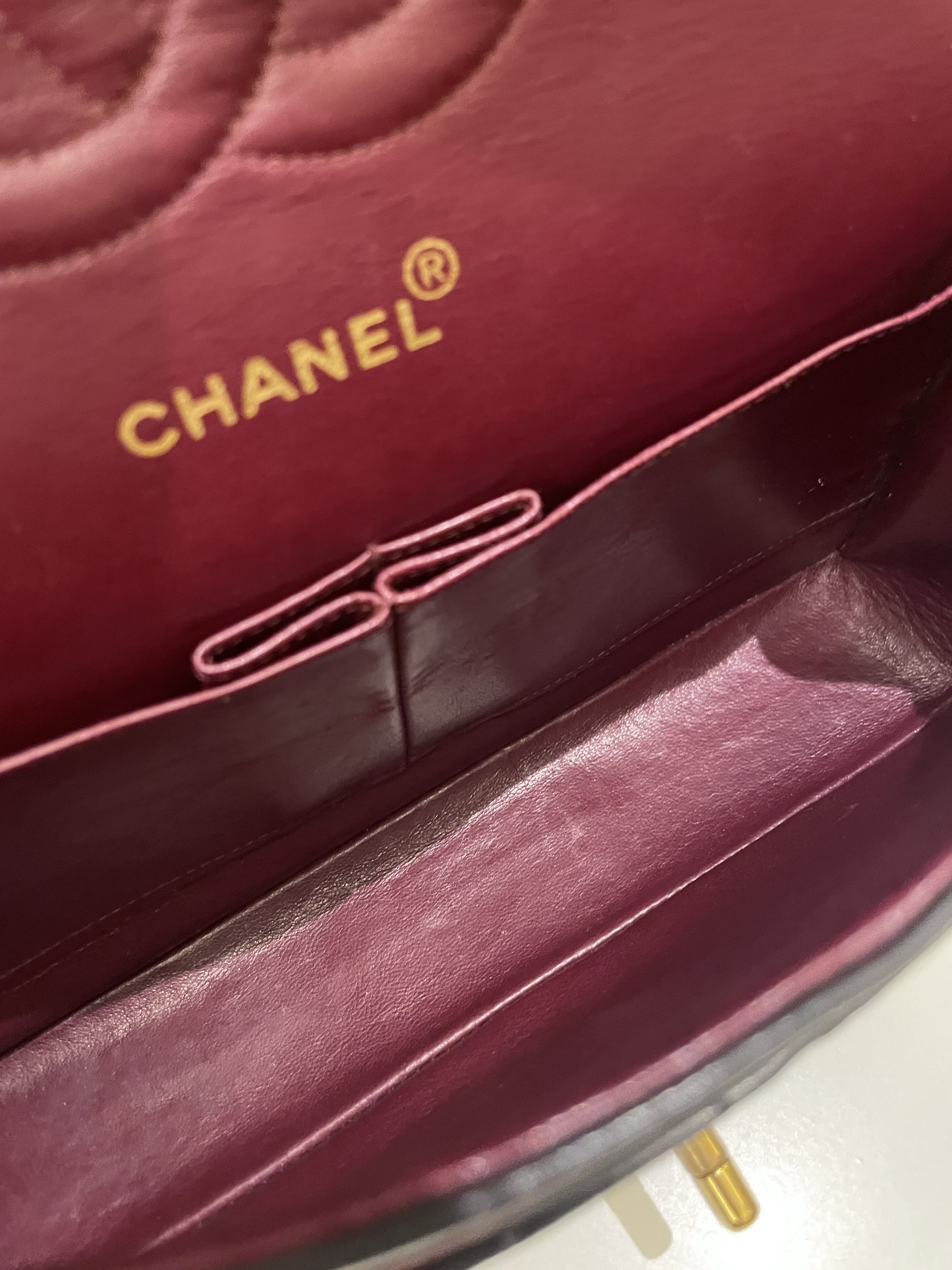 Chanel Vintage Classic Quilted Medium Double Flap Black Lambskin