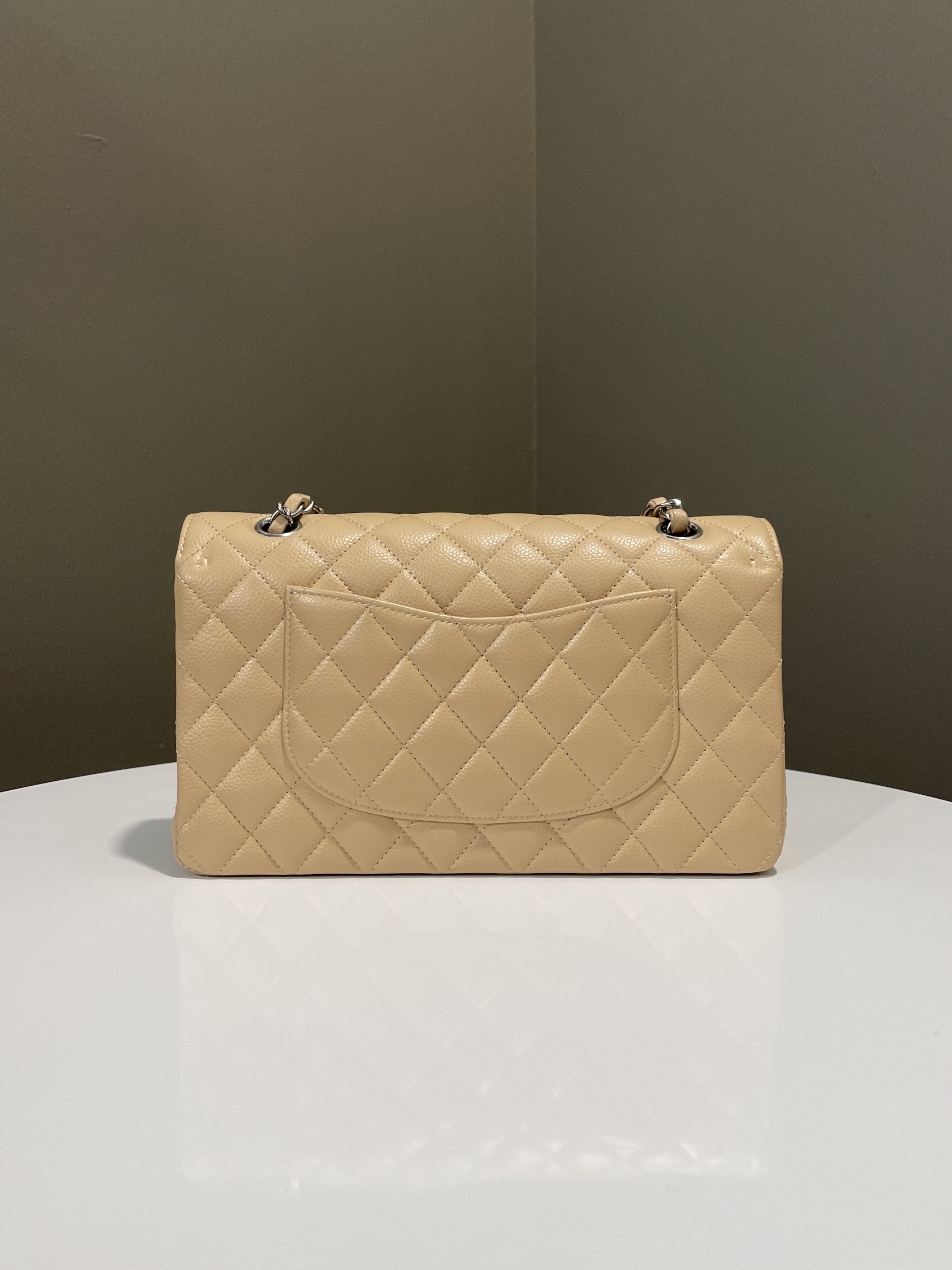 Chanel Classic Quilted Medium Double Flap Beige Claire