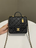 Chanel 22K Flap with Top Handle Black Caviar