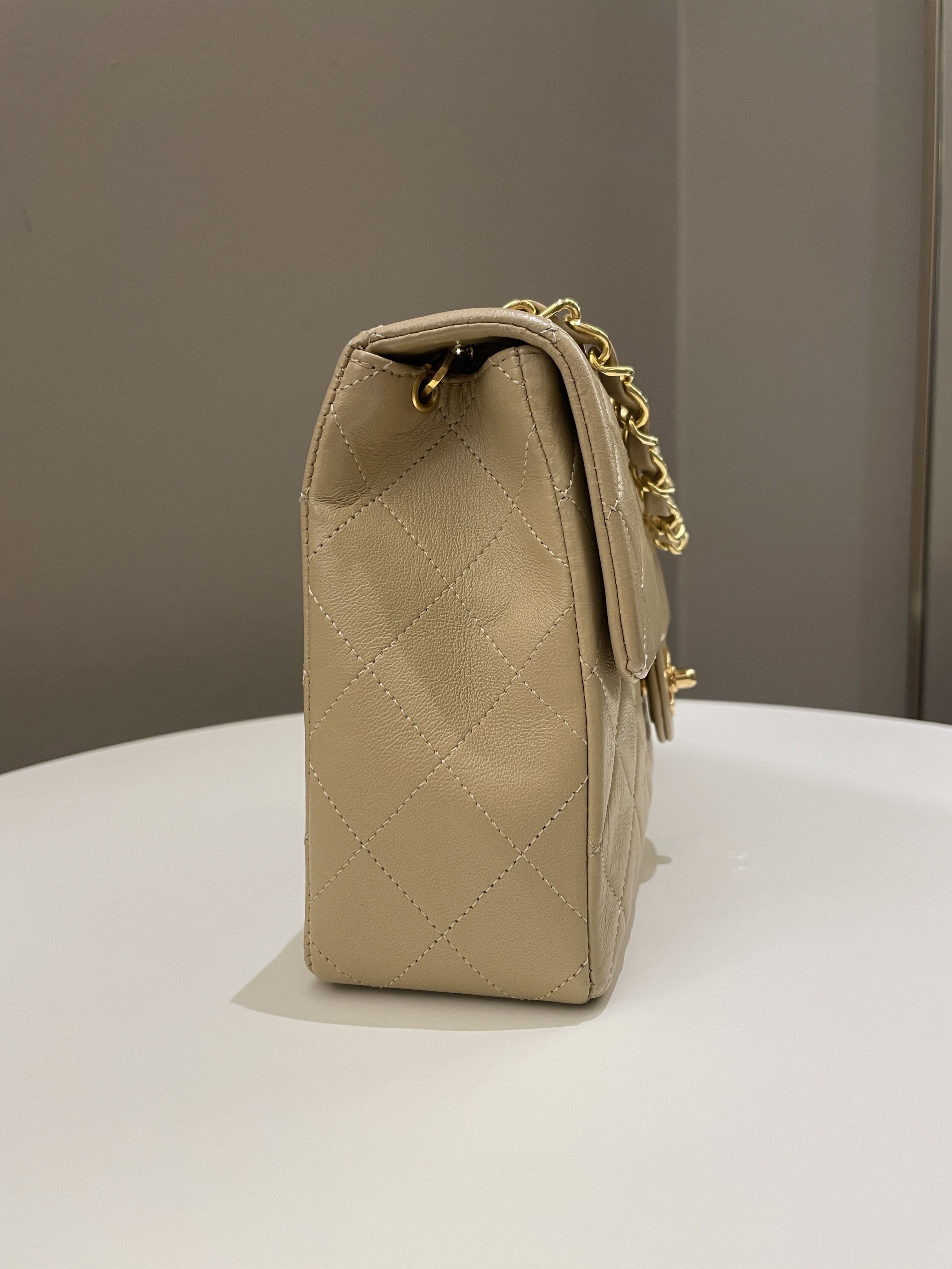 Chanel Vintage Quilted Flap Beige Lambskin