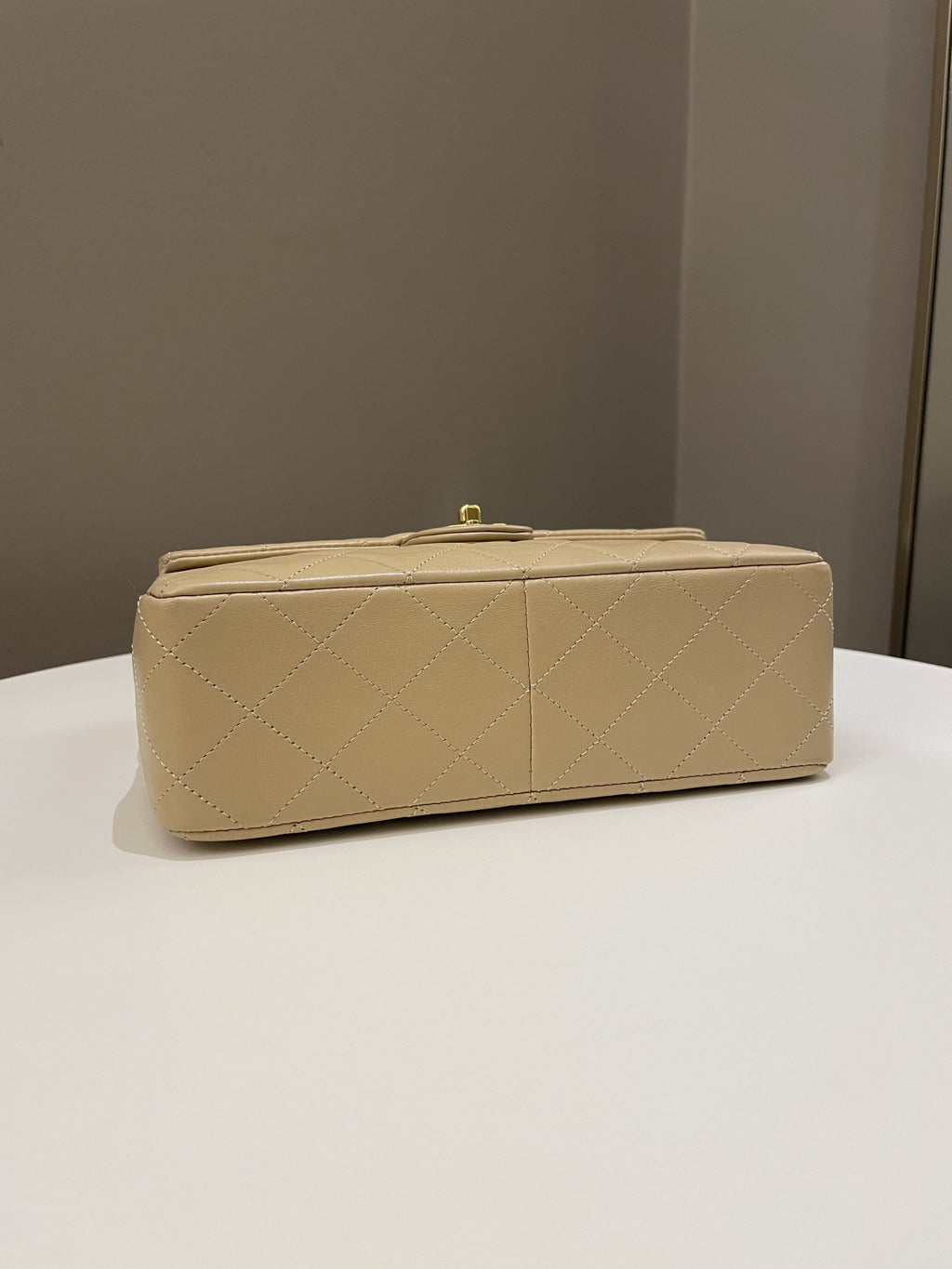 Chanel Vintage Quilted Flap Beige Lambskin