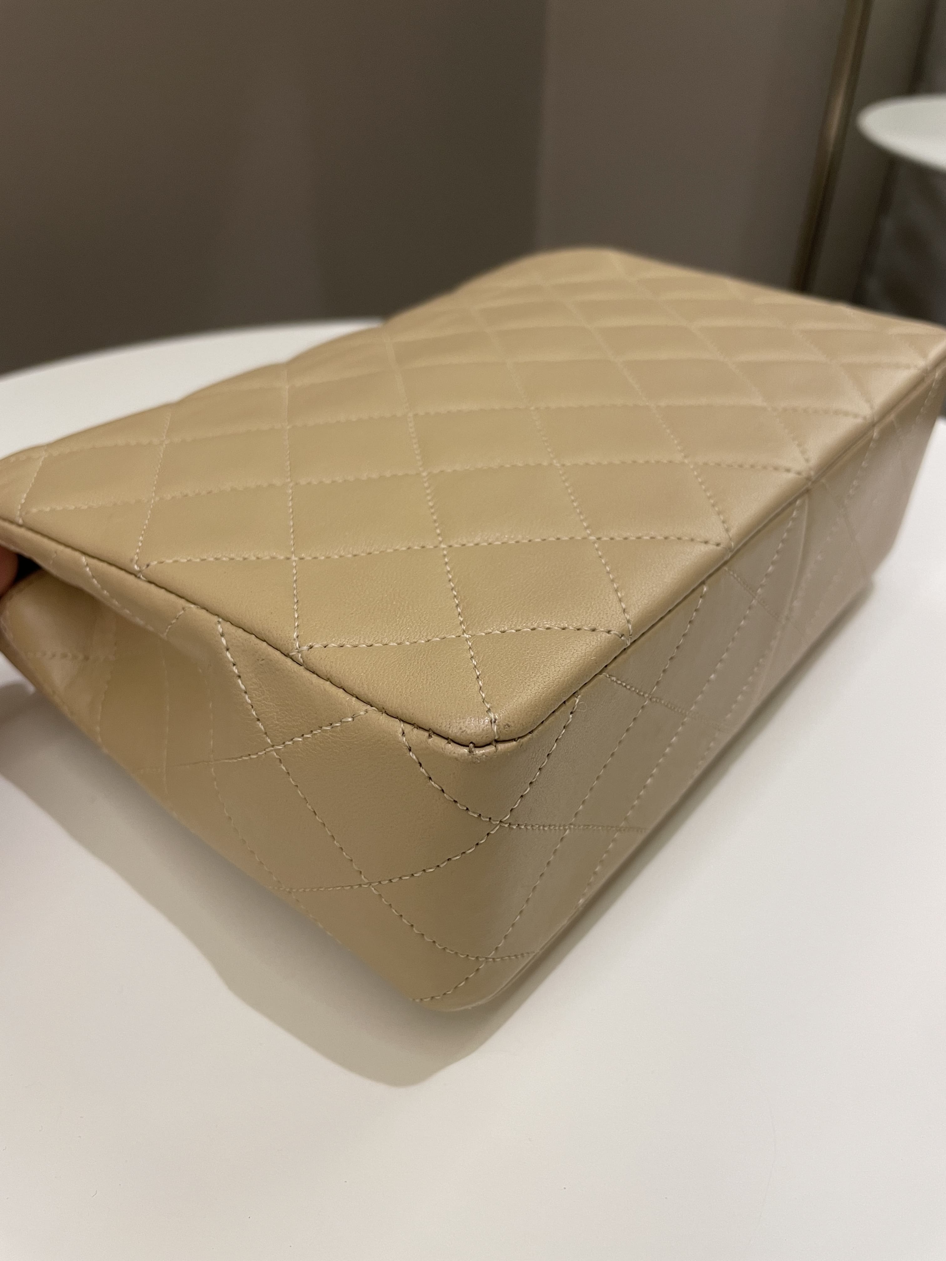 Chanel Vintage Quilted Flap Beige Lambskin