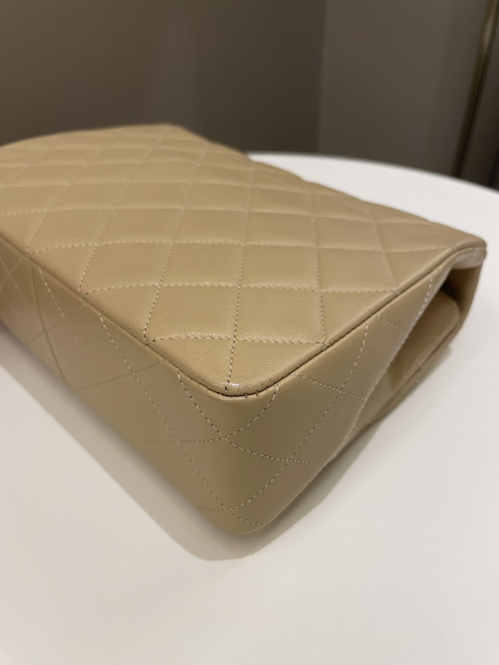 Chanel Vintage Quilted Flap Beige Lambskin
