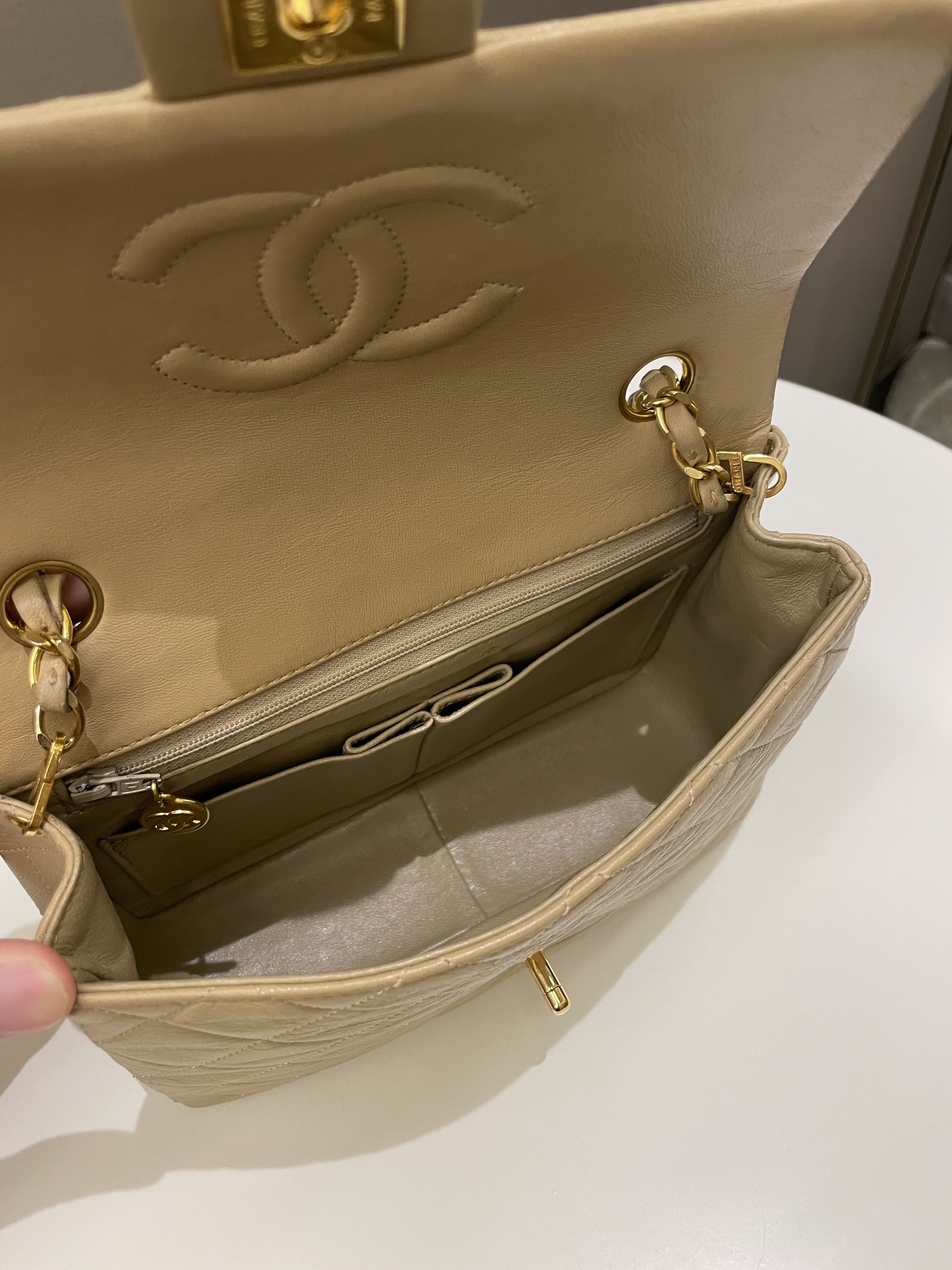 Chanel Vintage Quilted Flap Beige Lambskin