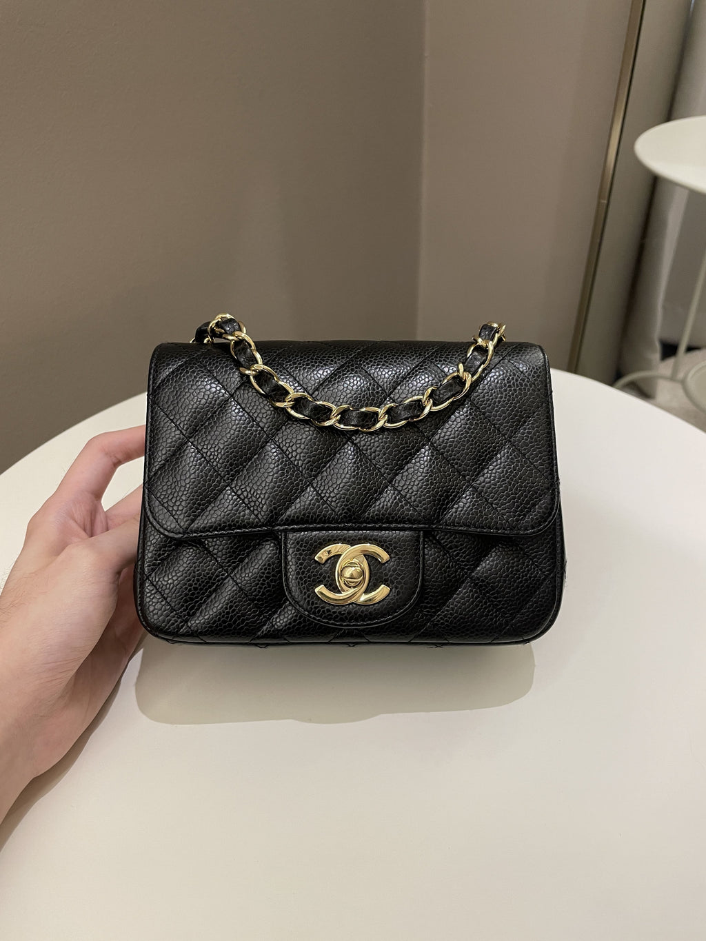 Chanel Classic Quilted Mini Square Black Caviar