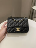 Chanel Classic Quilted Mini Square Black Caviar