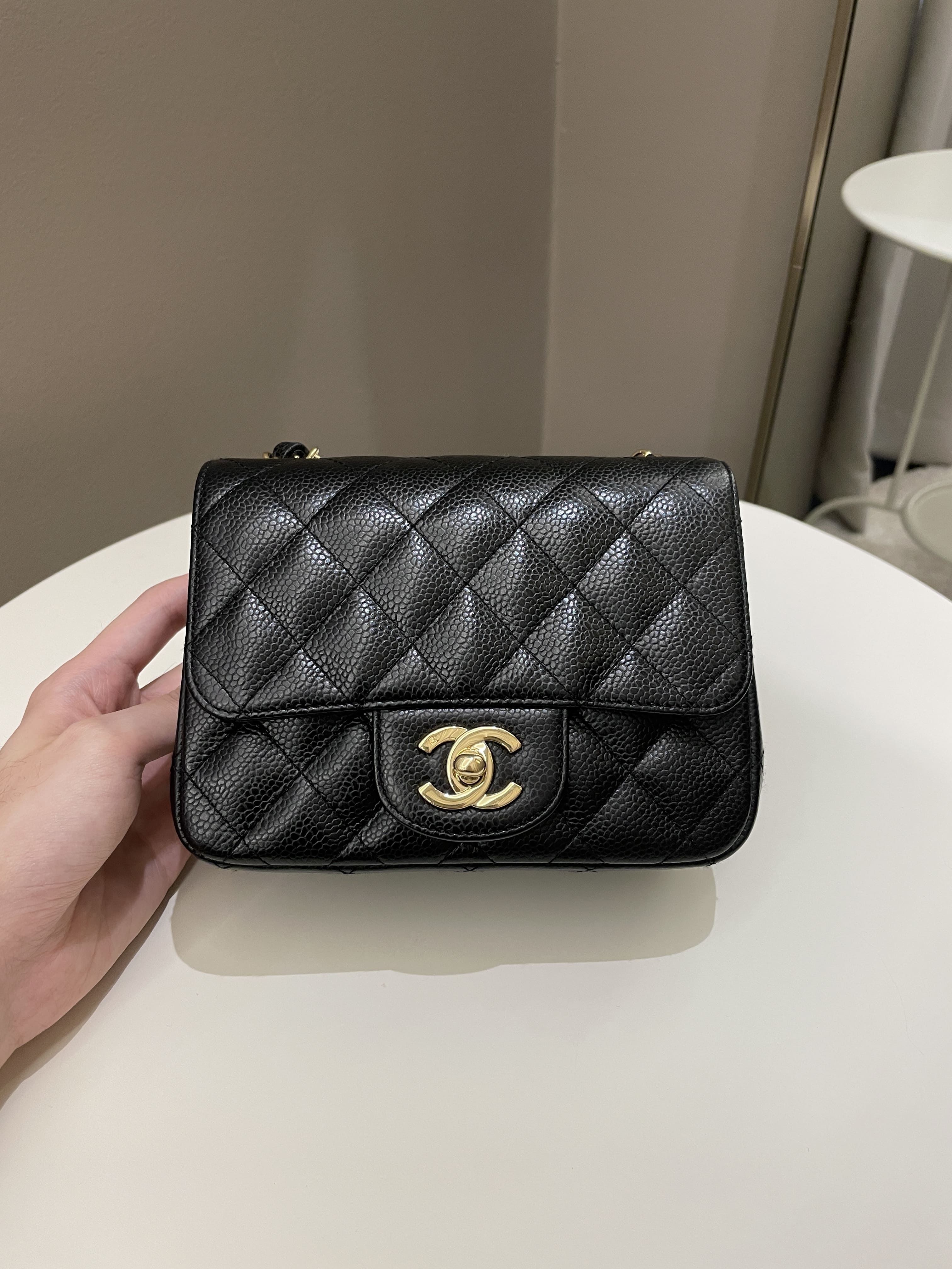 Chanel Classic Quilted Mini Square Black Caviar