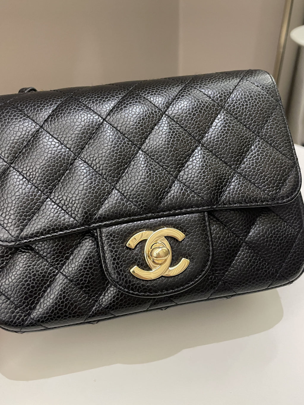 Chanel Classic Quilted Mini Square Black Caviar
