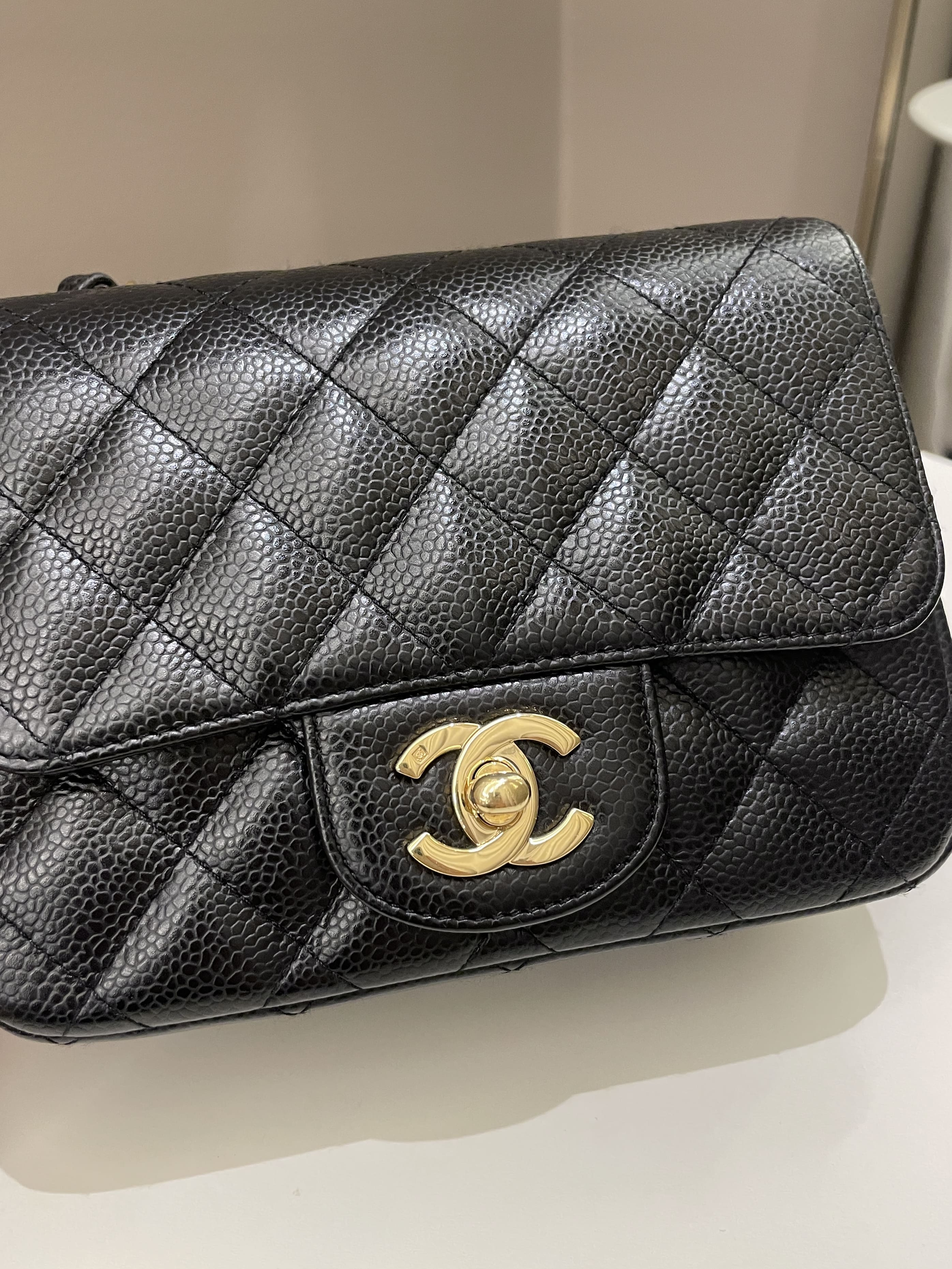 Chanel Classic Quilted Mini Square Black Caviar