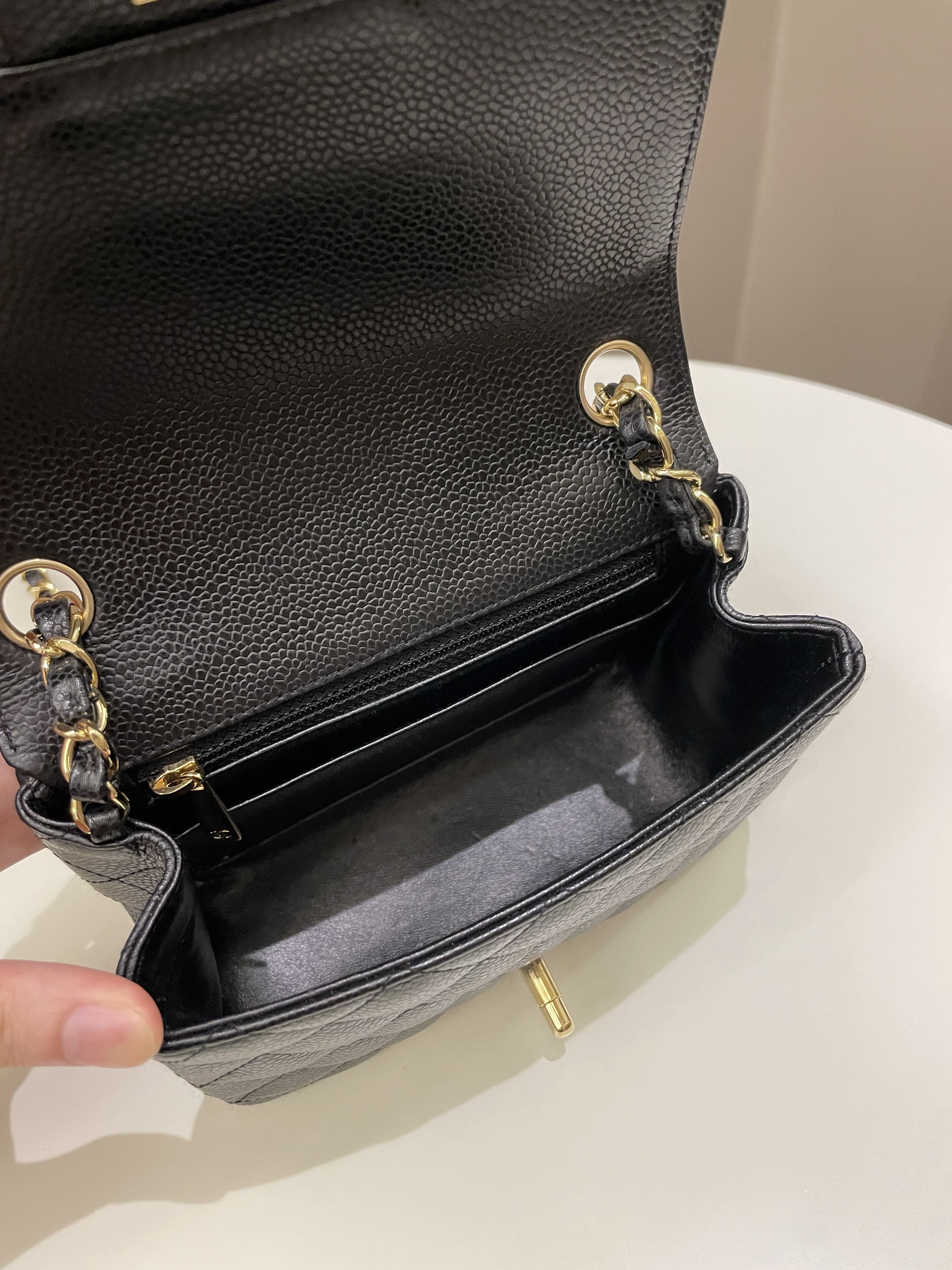 Chanel Classic Quilted Mini Square Black Caviar